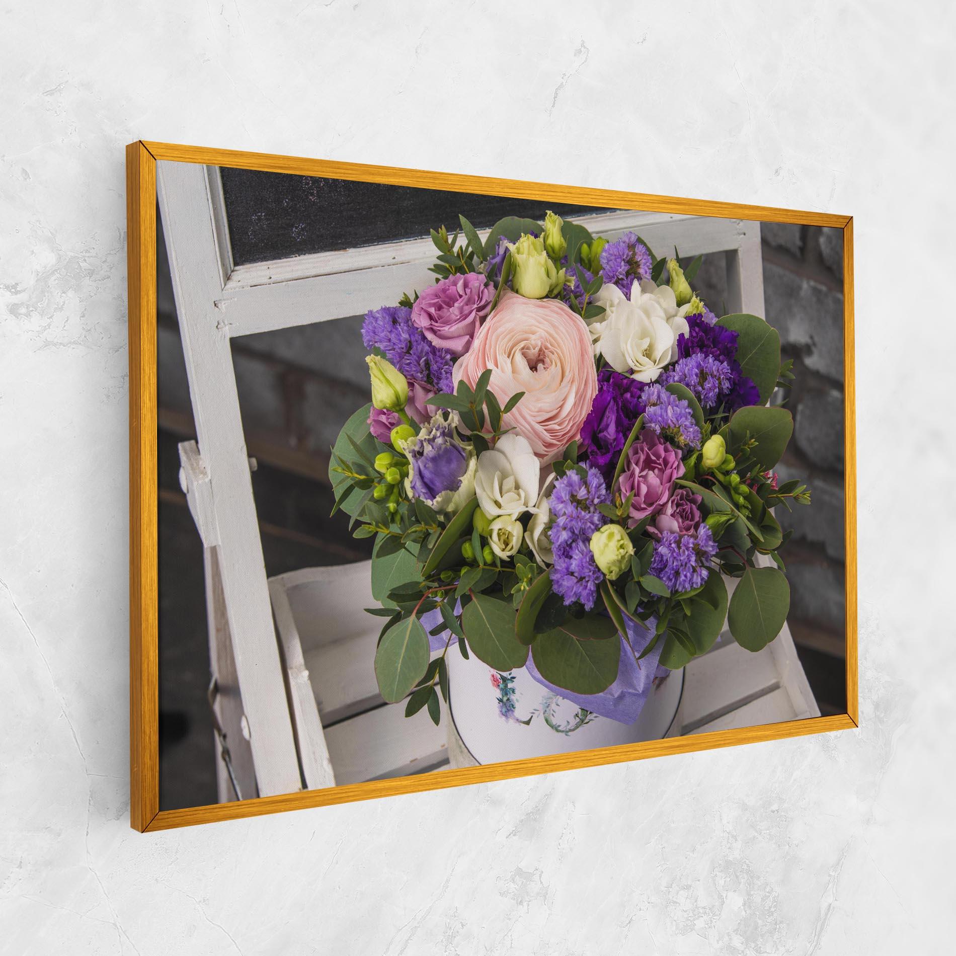 Leinwandbild Big Pink Rose Bouquet mockup 1