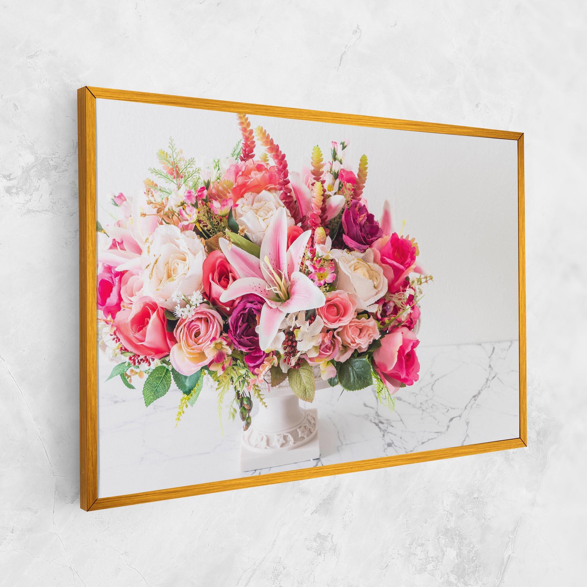 Leinwandbild Bouquet Flowers Vase mockup 1