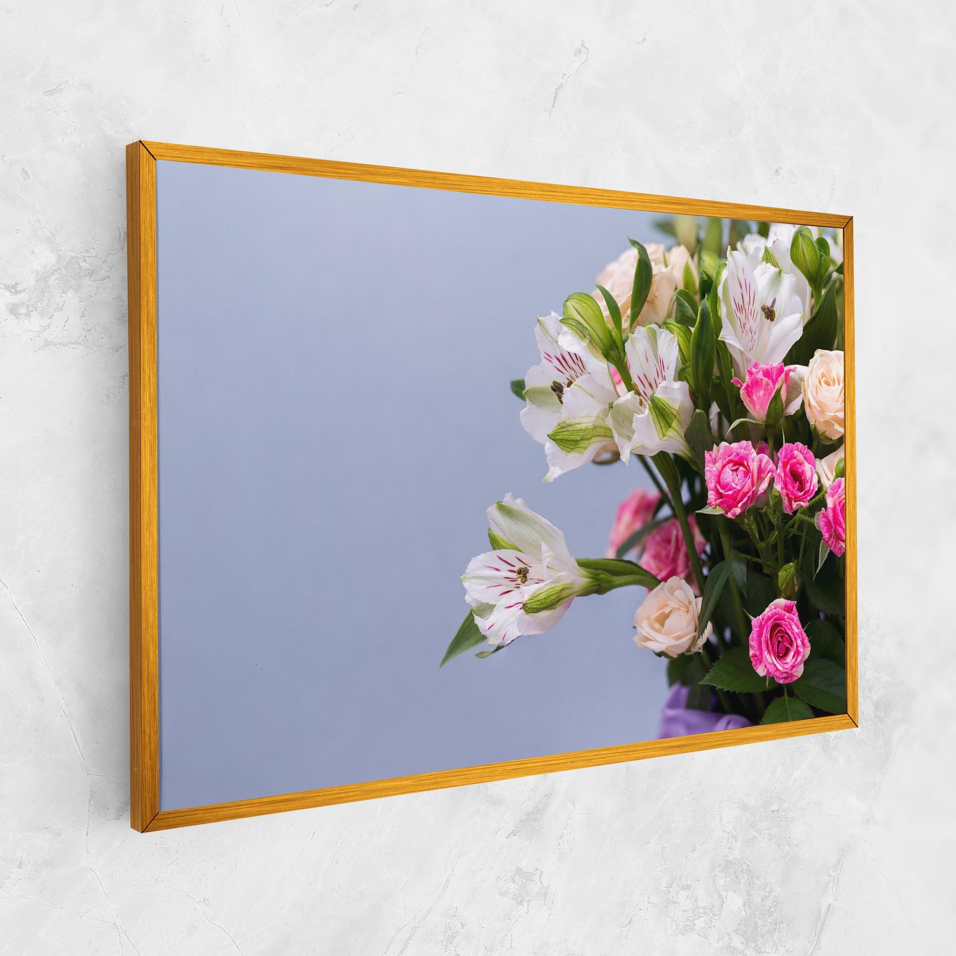 Leinwandbild White Pink Bouquet mockup 1