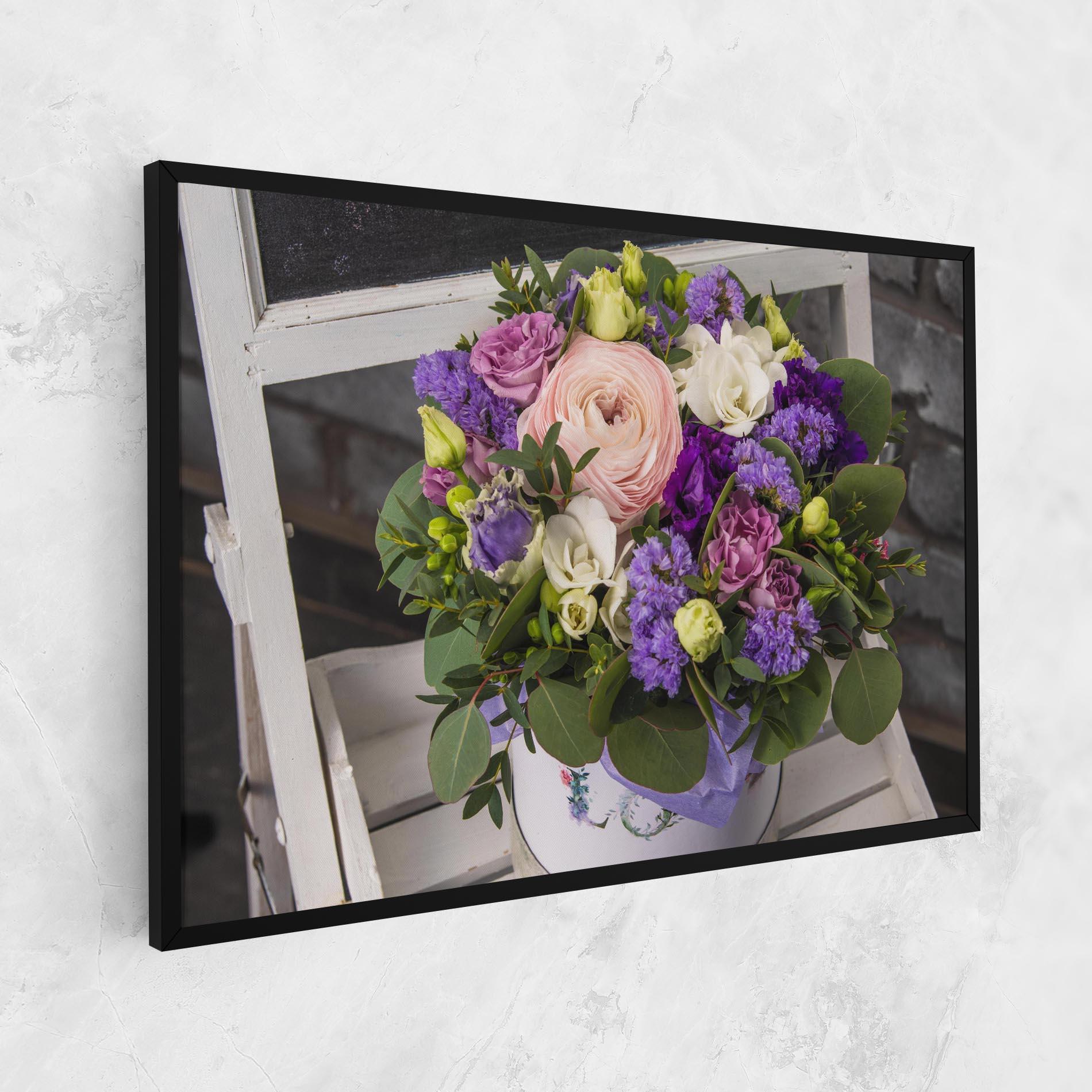 Leinwandbild Big Pink Rose Bouquet mockup 1