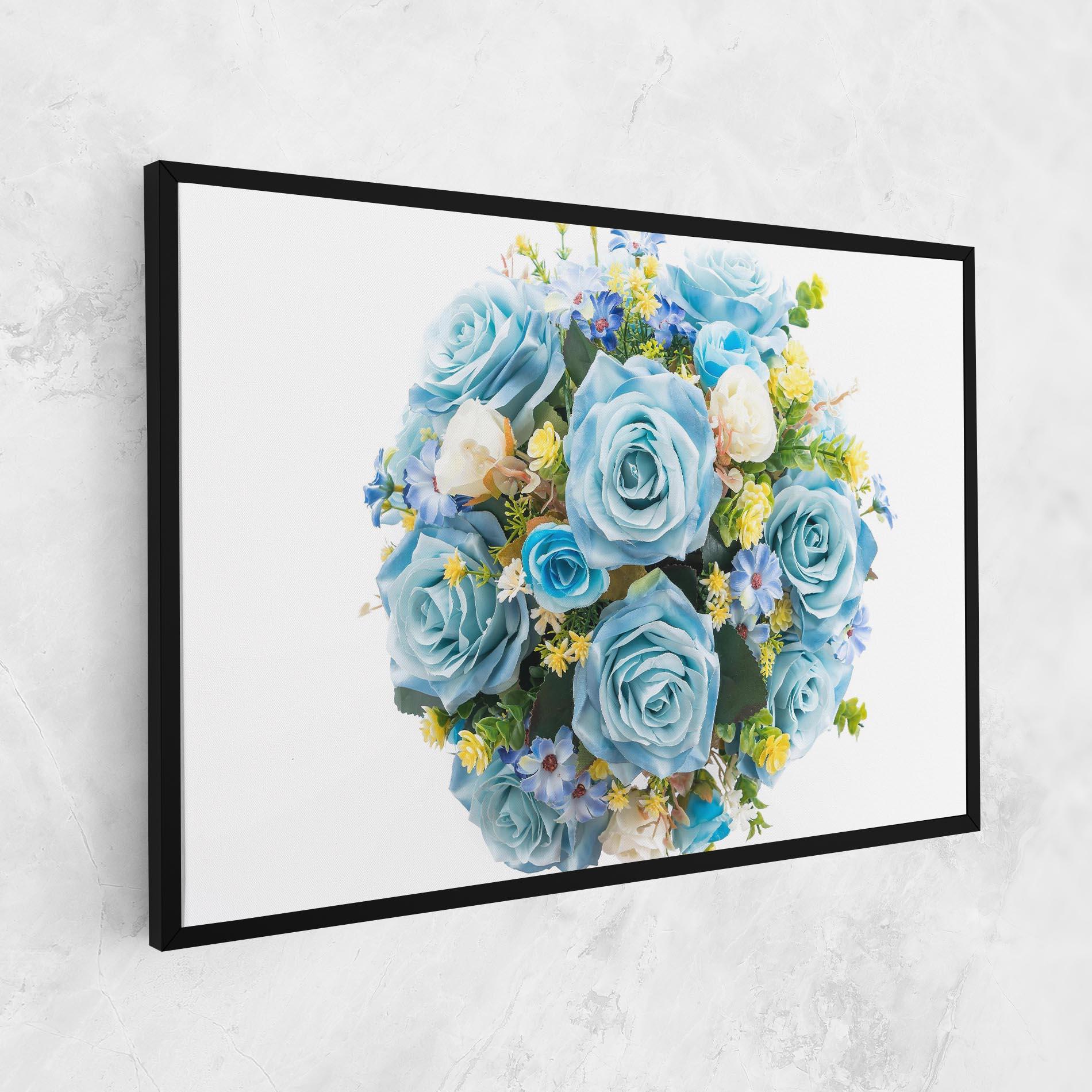 Leinwandbild Blue Roses Bouquet mockup 1
