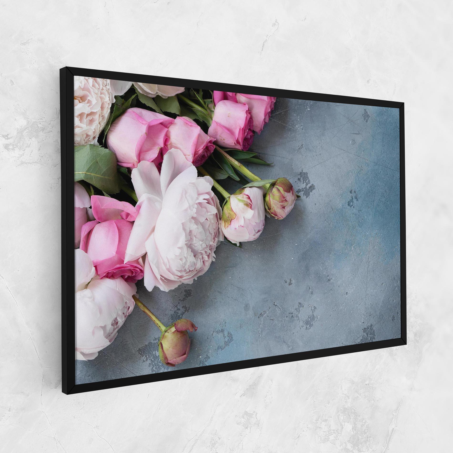Leinwandbild Cute Pink Peonies mockup 1