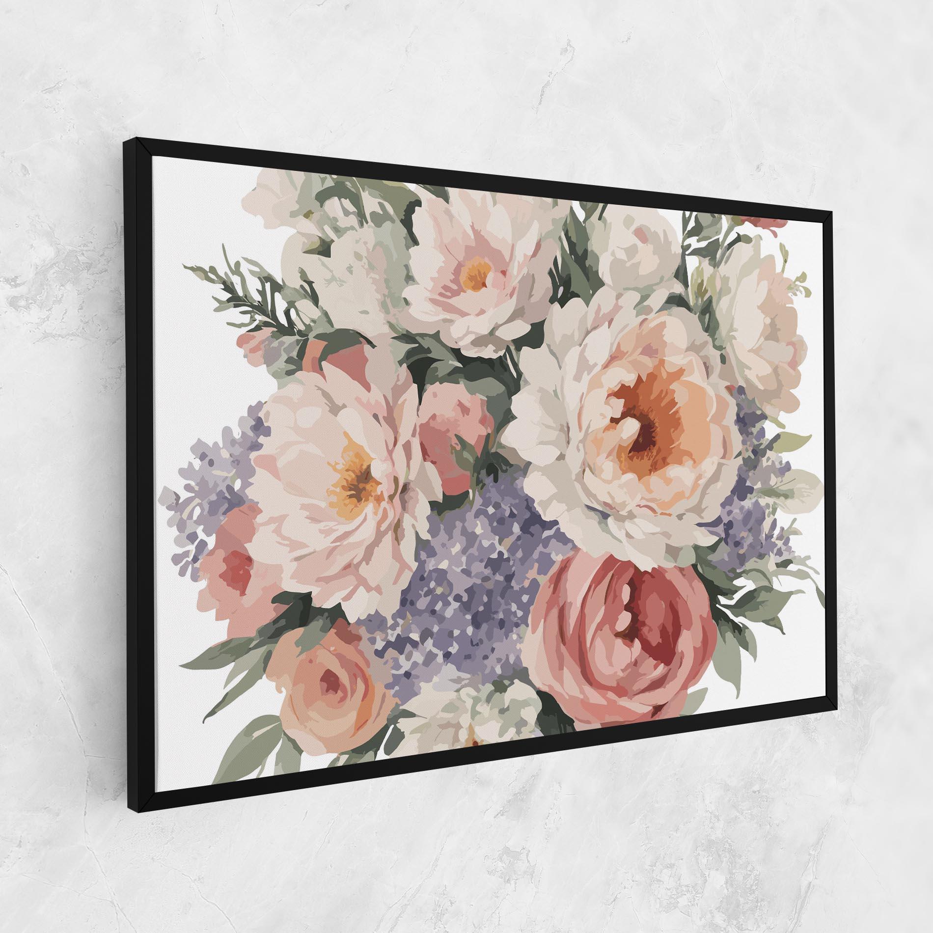Leinwandbild Pretty Watercolor Bouquet mockup 1