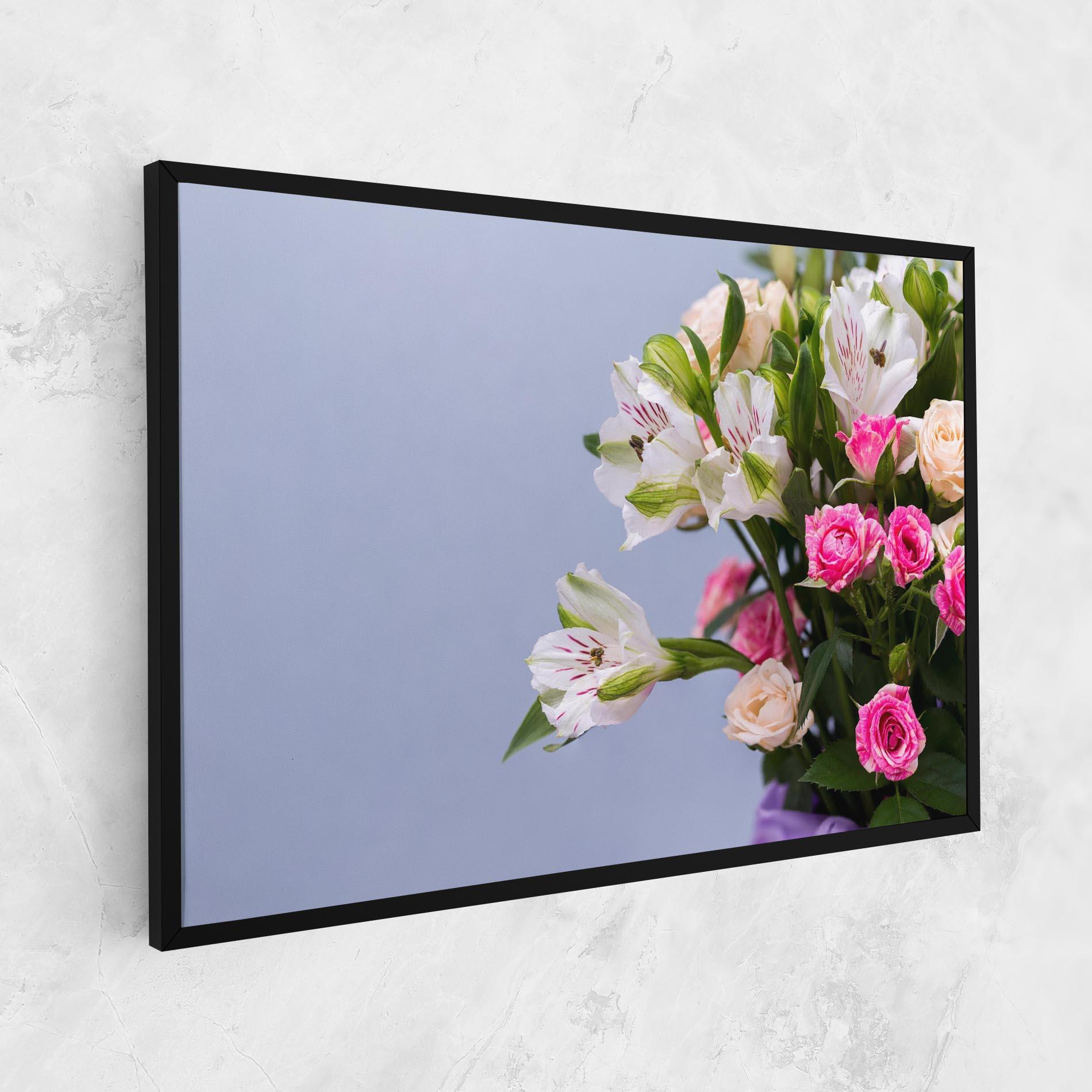 Leinwandbild White Pink Bouquet mockup 1