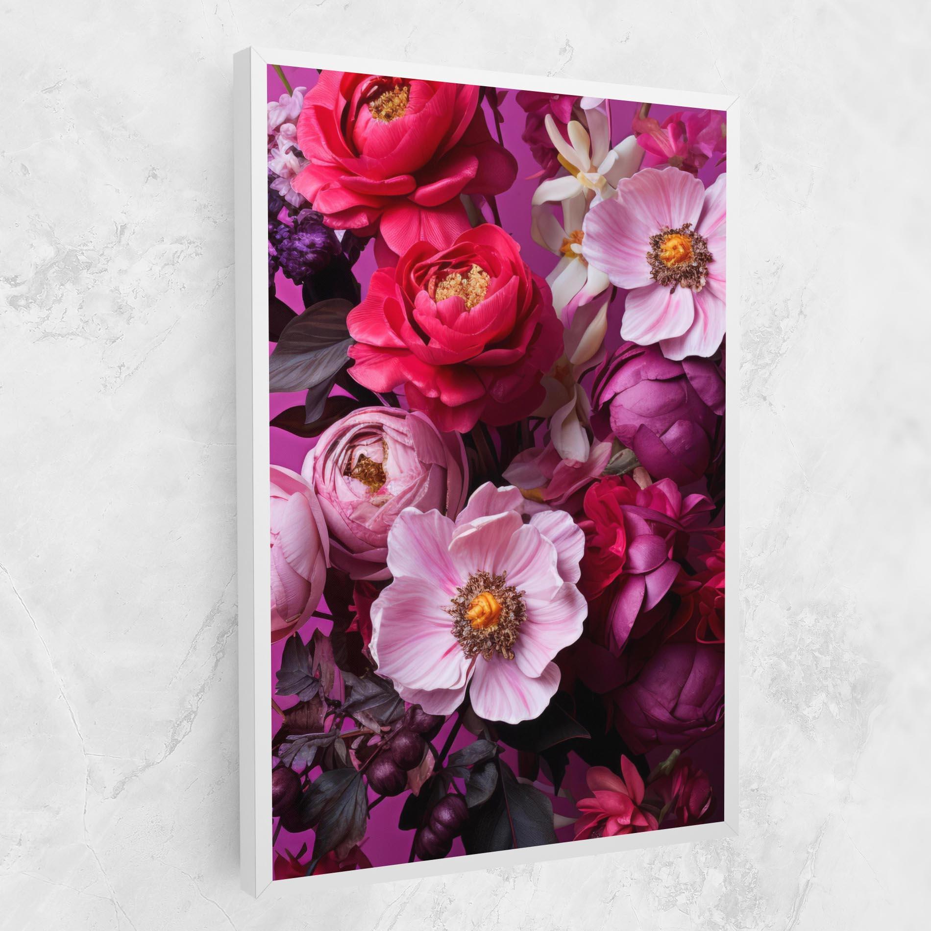 Leinwandbild Pink Red Bouquet mockup 1