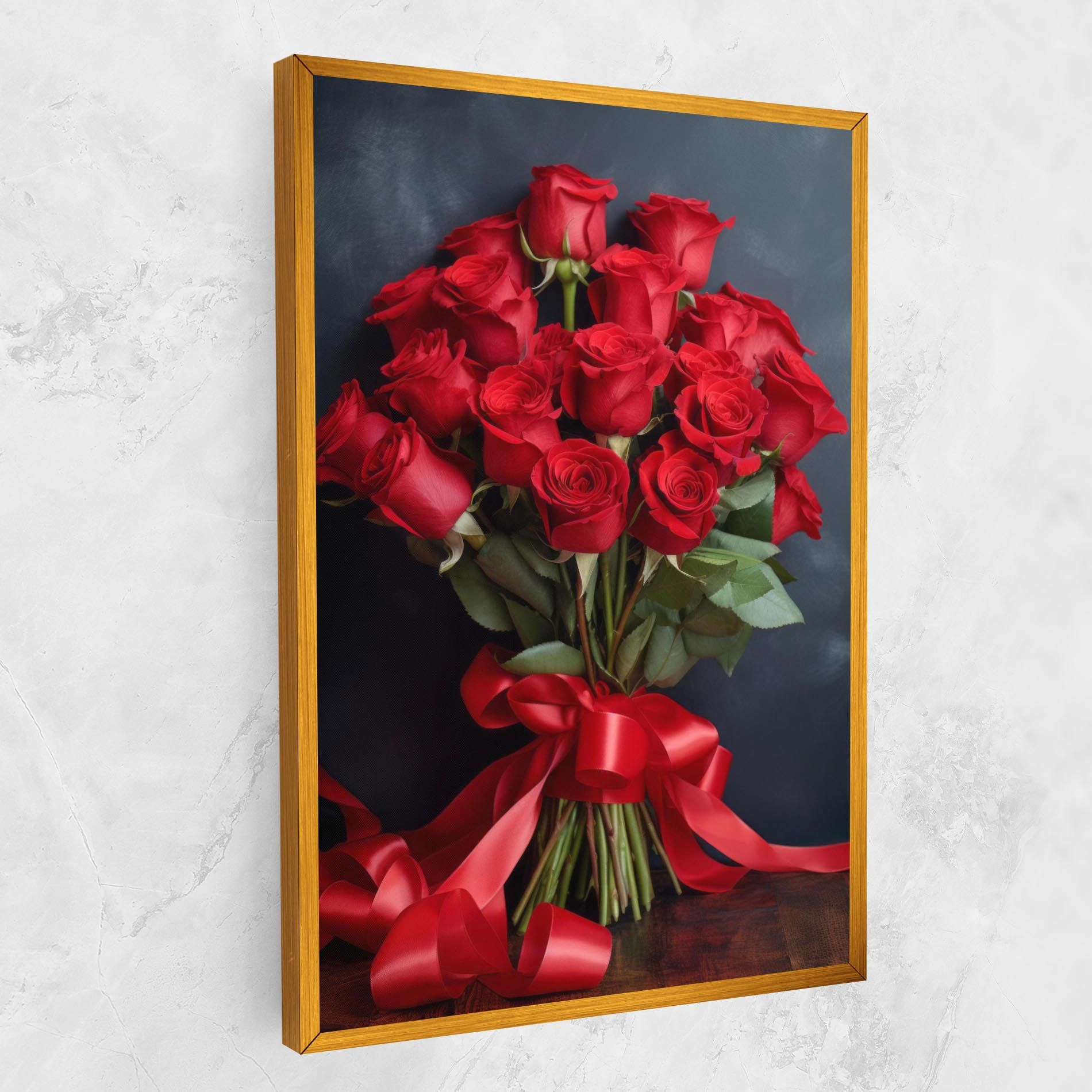 Beautiful Red Roses Bouquet mockup 1