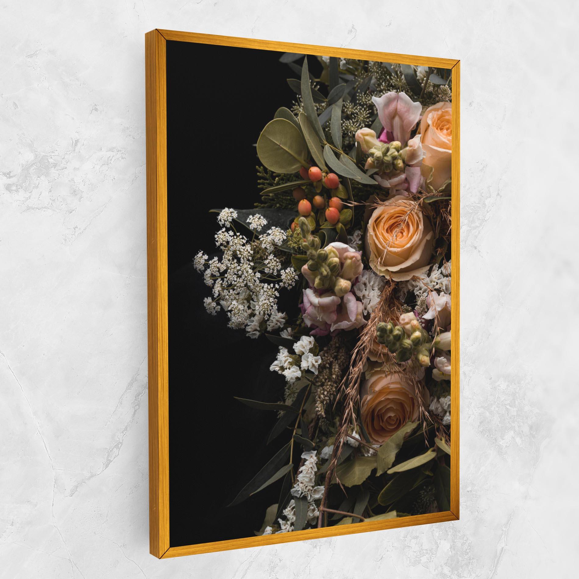 Leinwandbild Dark Flower Bouquet mockup 1