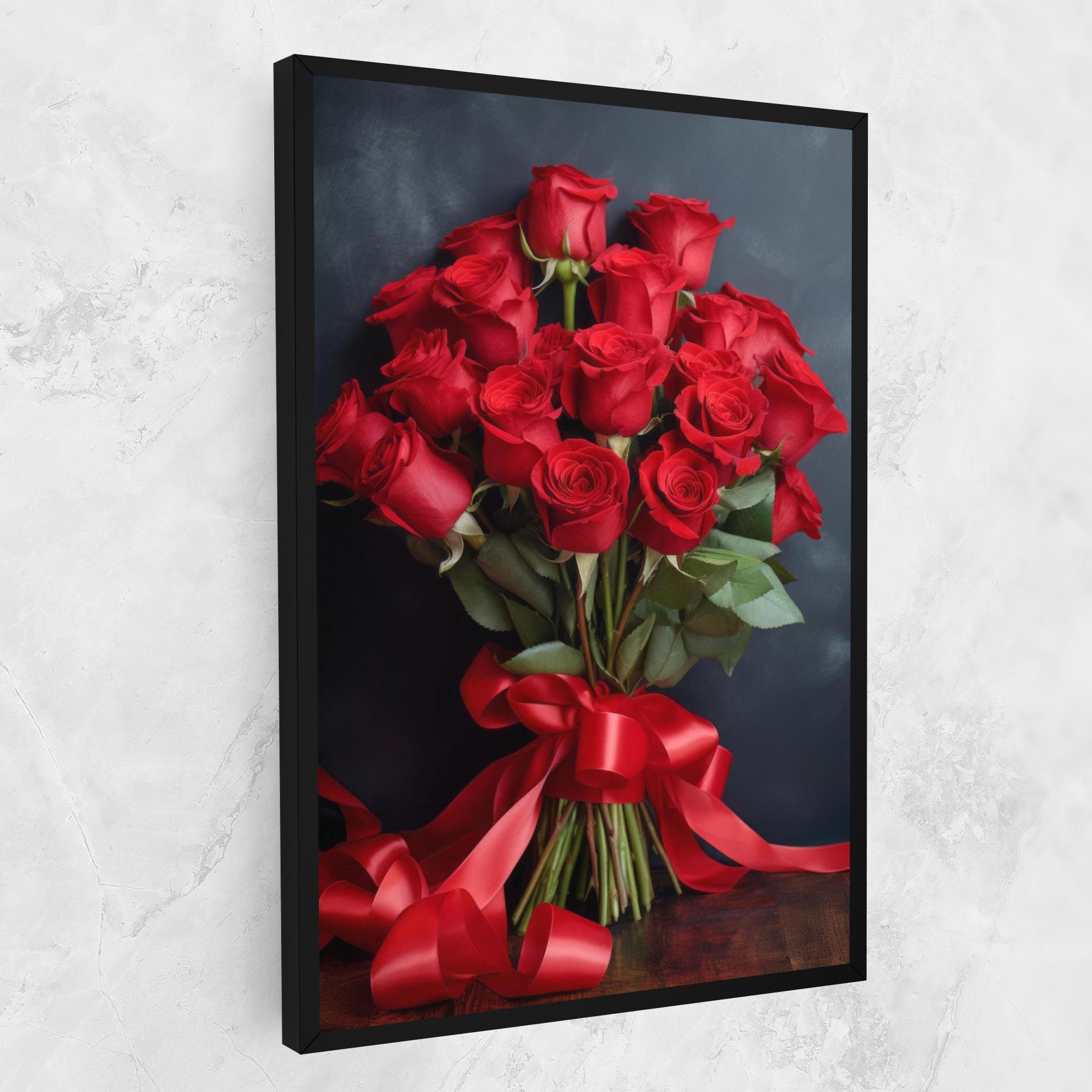 Beautiful Red Roses Bouquet mockup 1