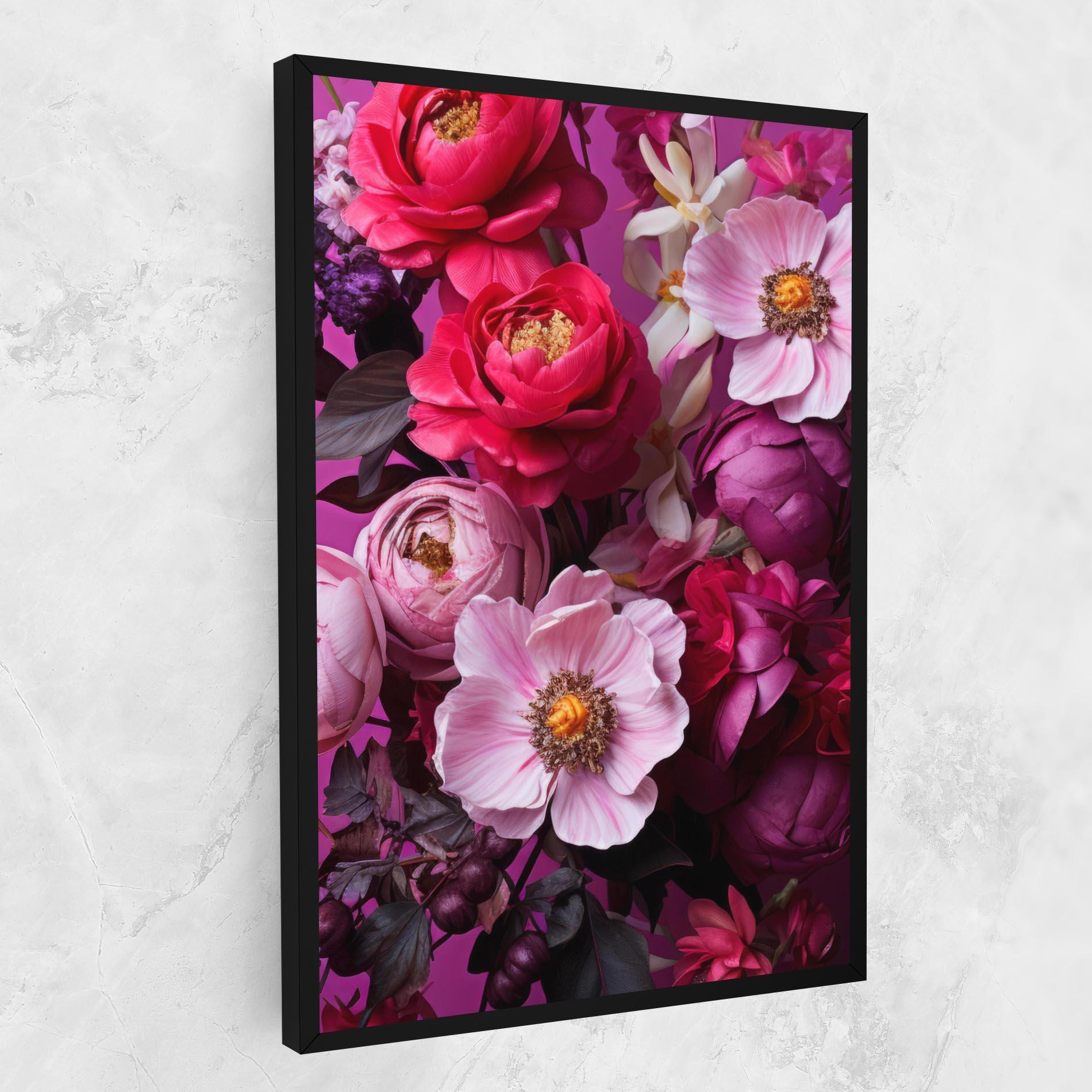 Leinwandbild Pink Red Bouquet mockup 1
