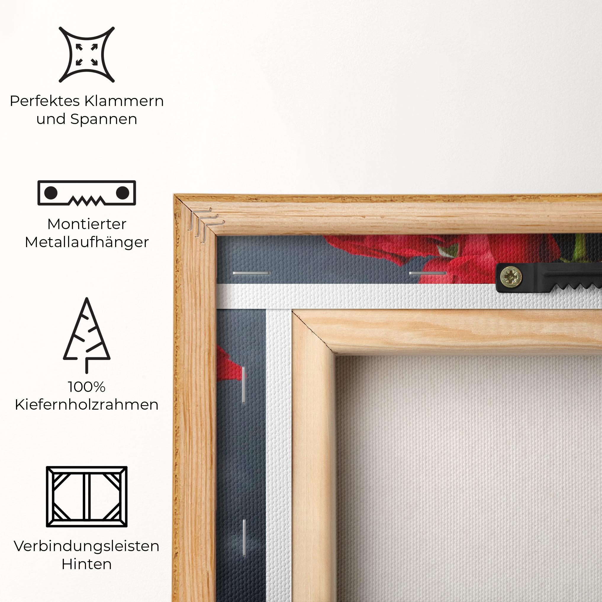 Leinwandbild Beautiful Red Roses Bouquet mockup 5