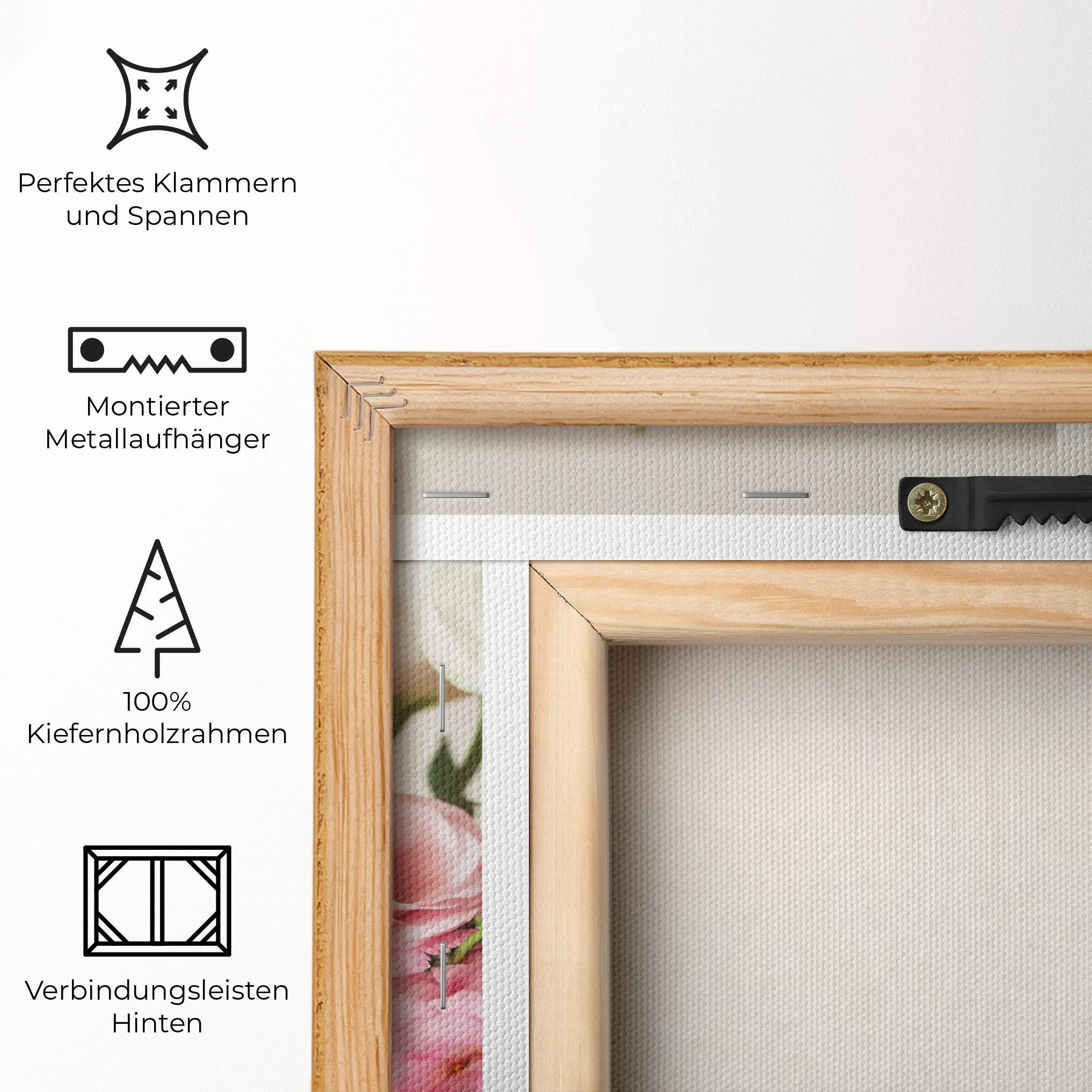 Leinwandbild Cute Pink Flowers mockup 5