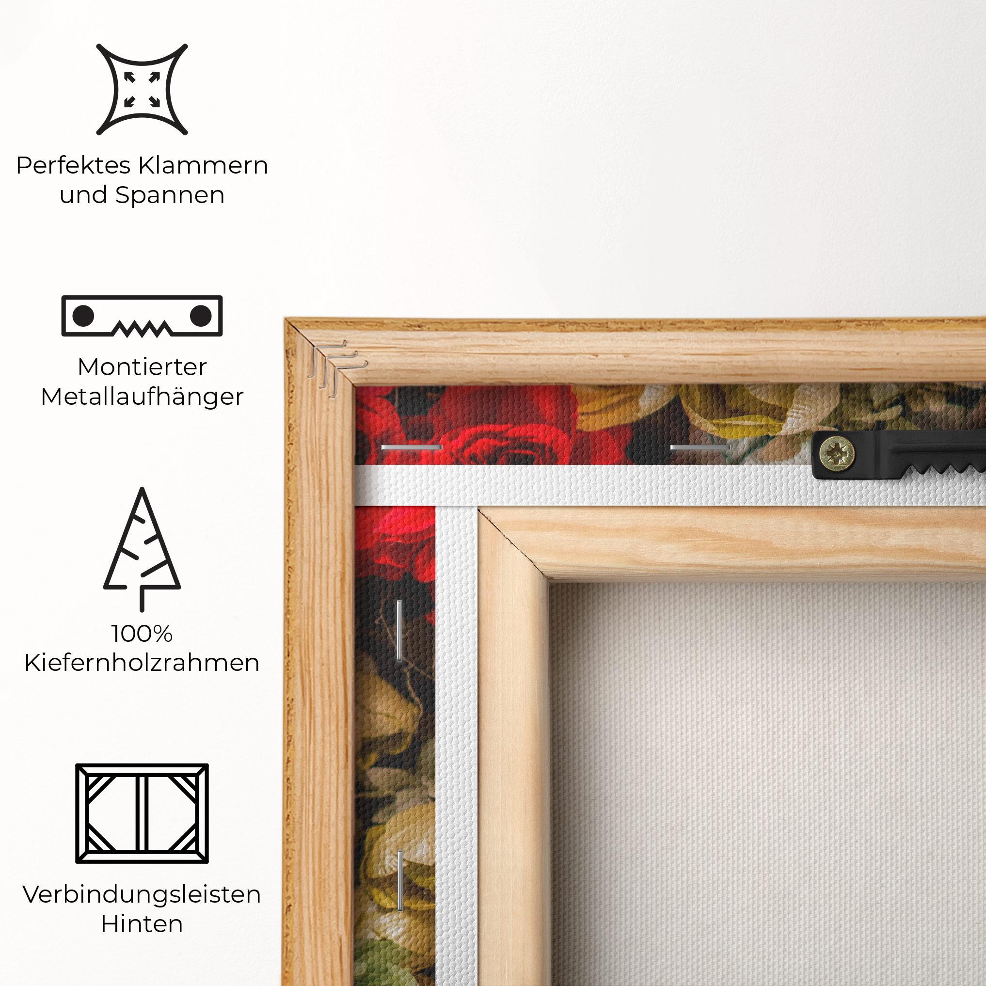 Leinwandbild Fake Flowers Wall mockup 5