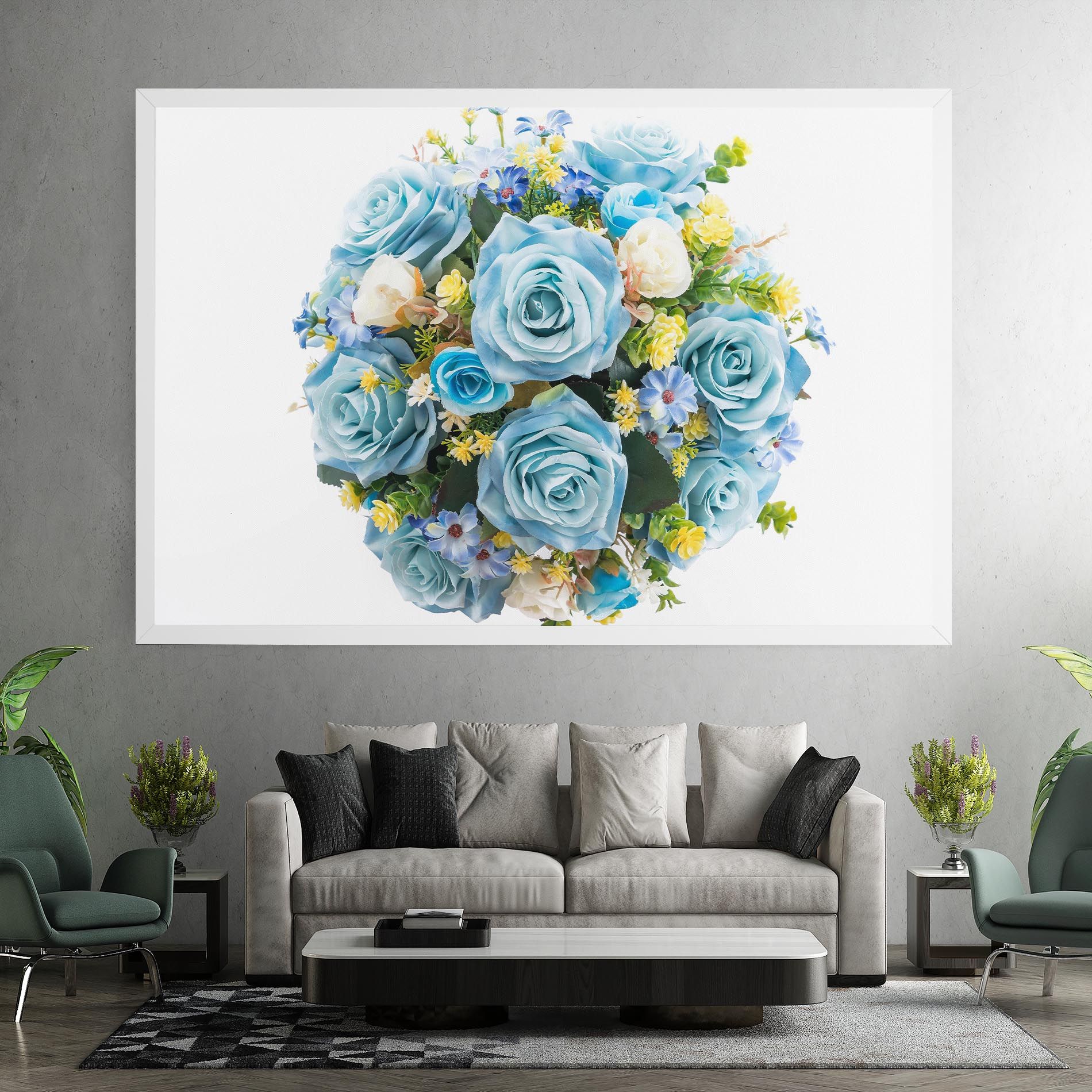 Blue Roses Bouquet mockup 7