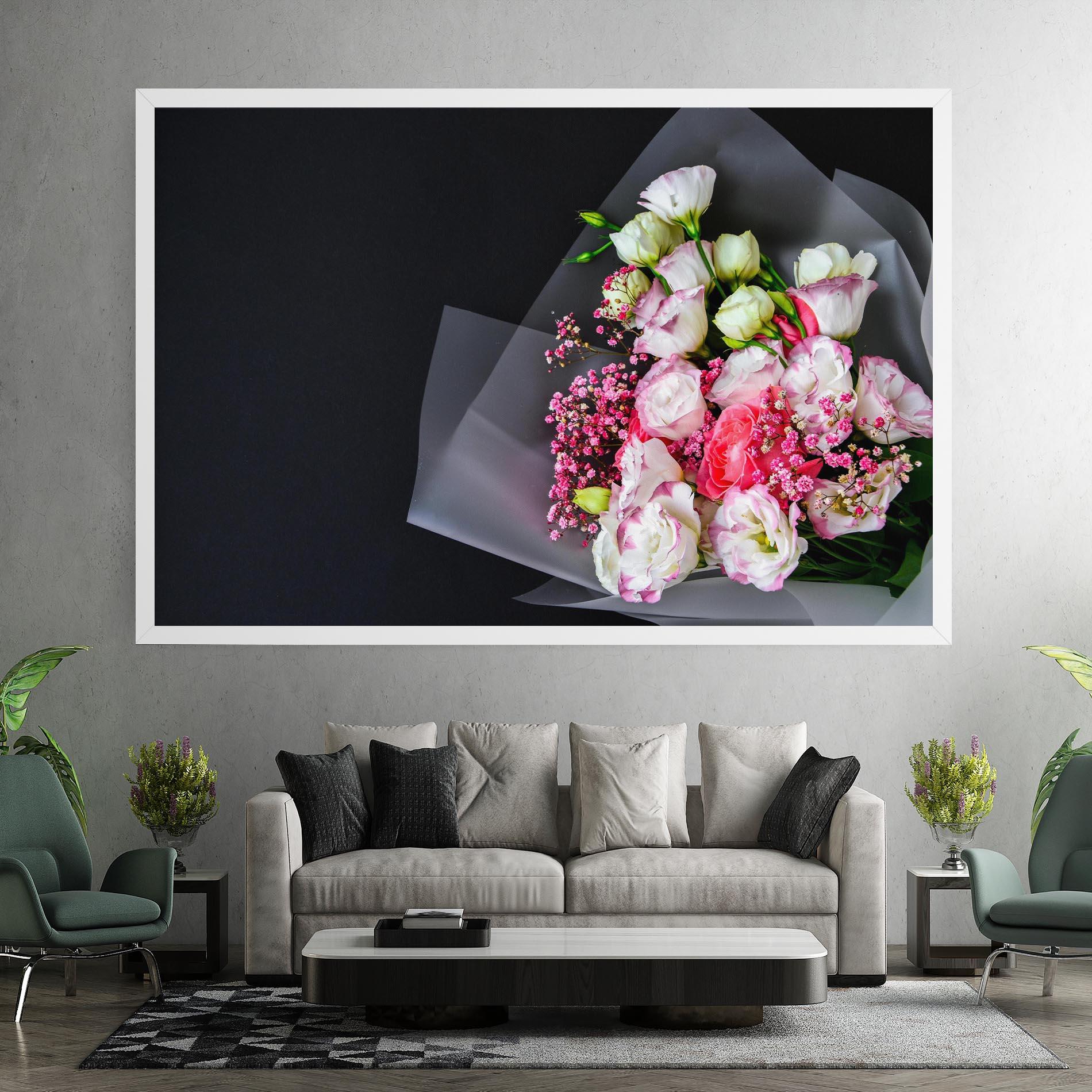 Leinwandbild Cute Roses Bouquet mockup 7