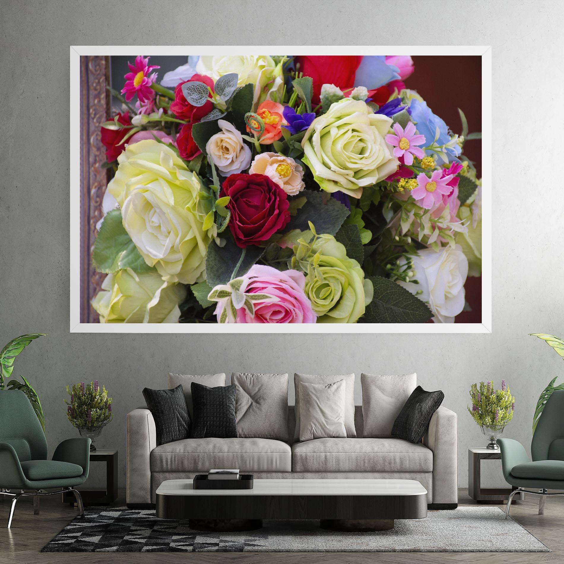 Leinwandbild Mixed Roses Bouquet mockup 7