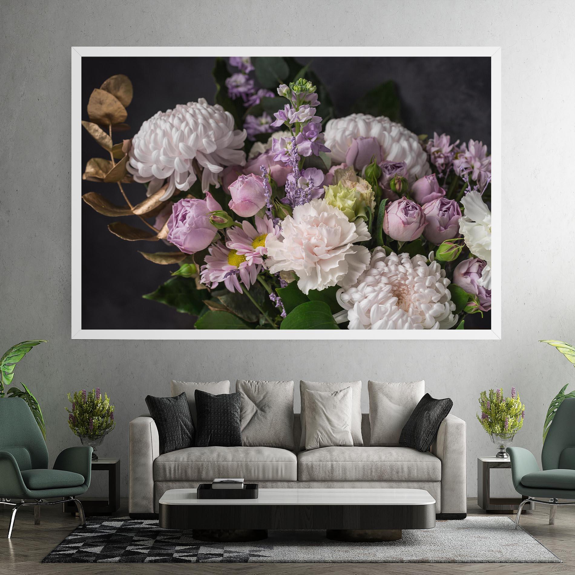 Leinwandbild Pastel Purple Bouquet mockup 7