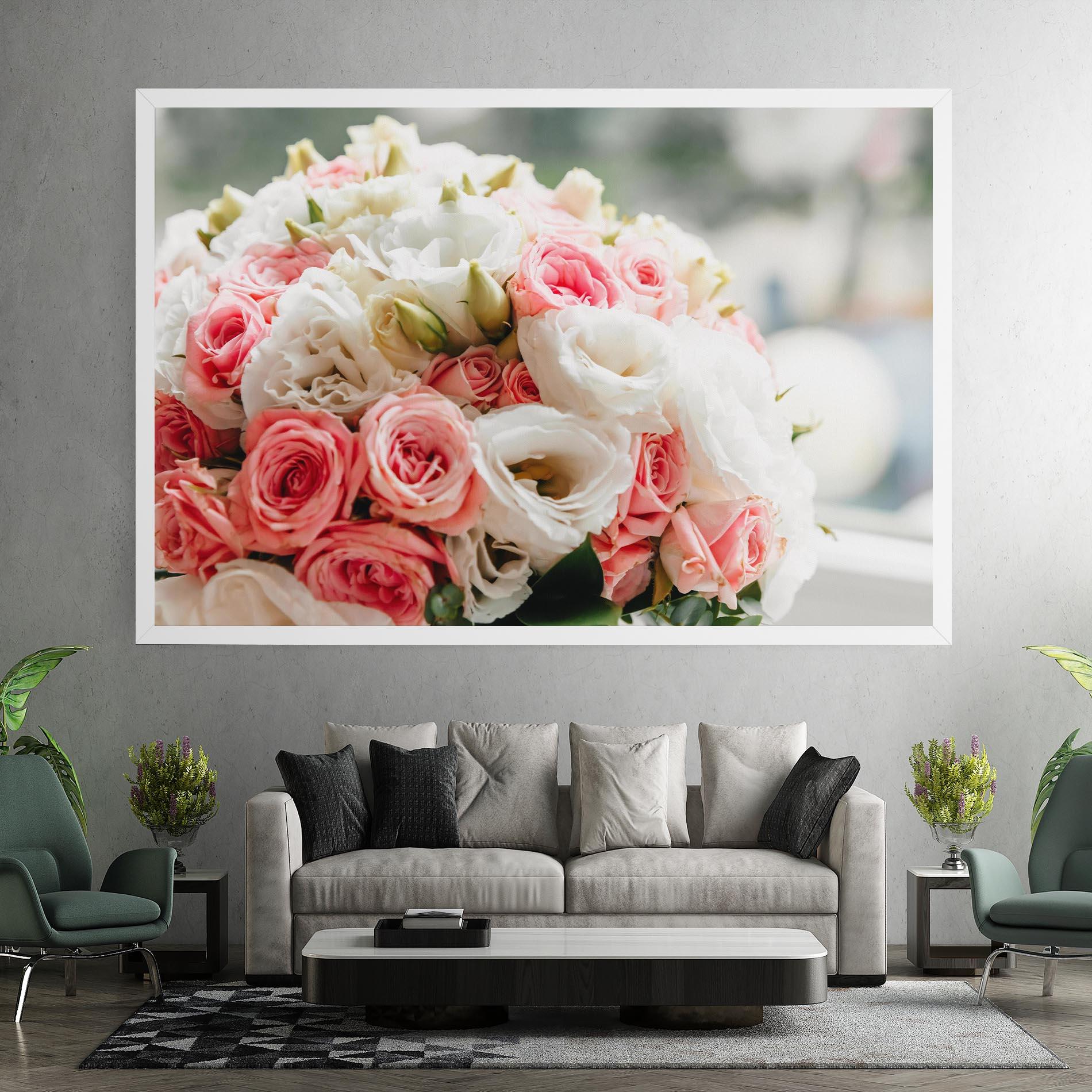 Leinwandbild Pink Beautiful Bouquet mockup 7