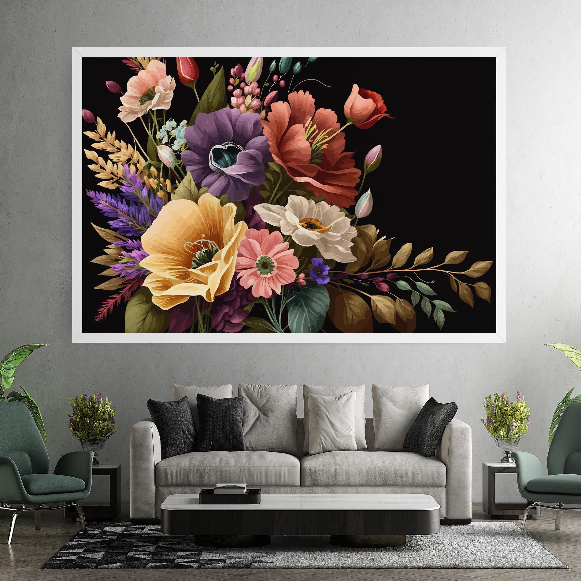 Leinwandbild Vintage Bouquet Art mockup 7