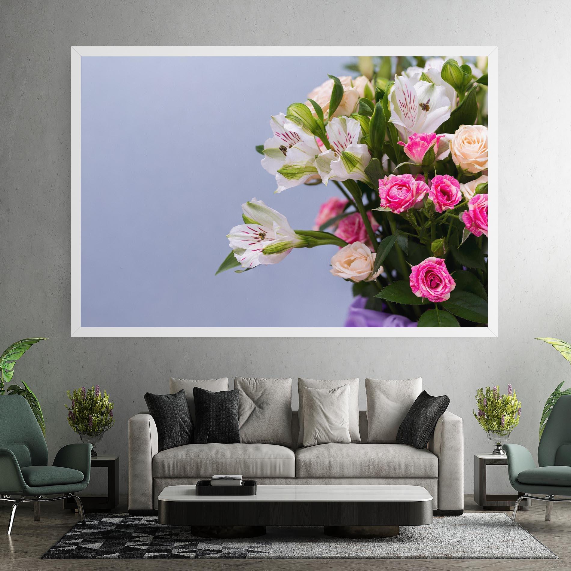 Leinwandbild White Pink Bouquet mockup 7