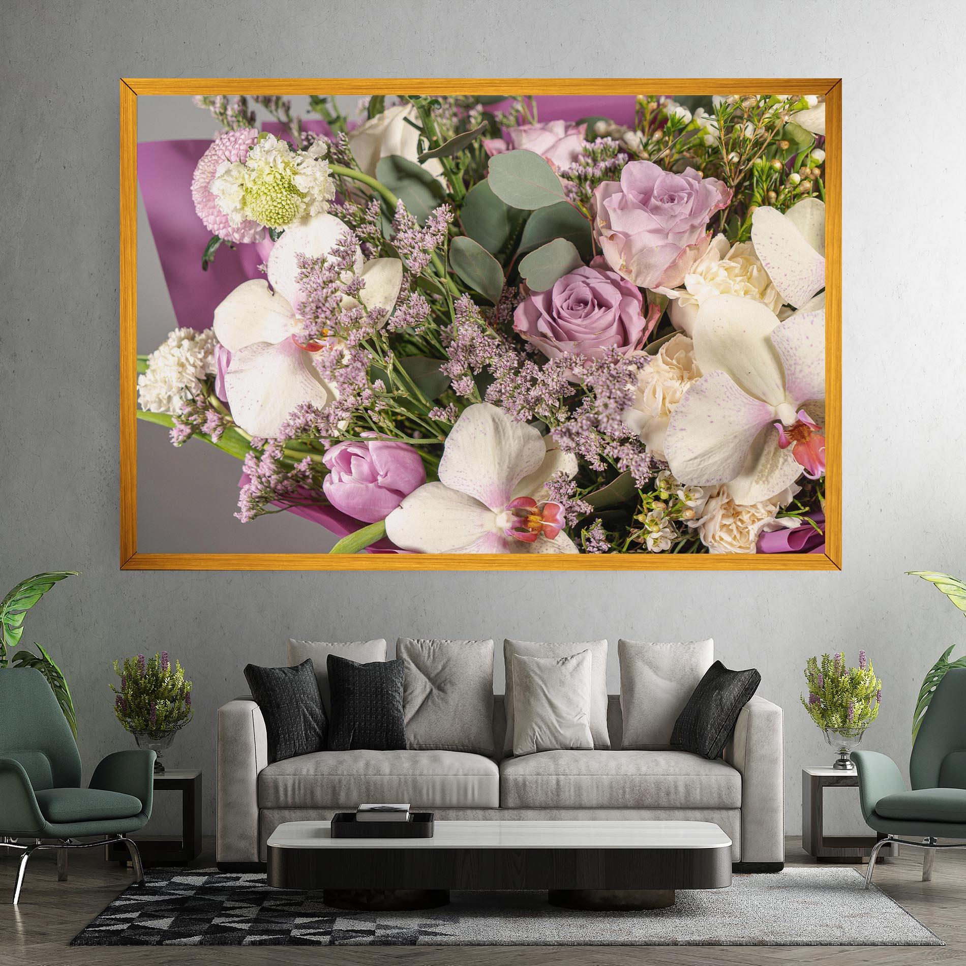 Leinwandbild Cute Purple Bouquet mockup 7