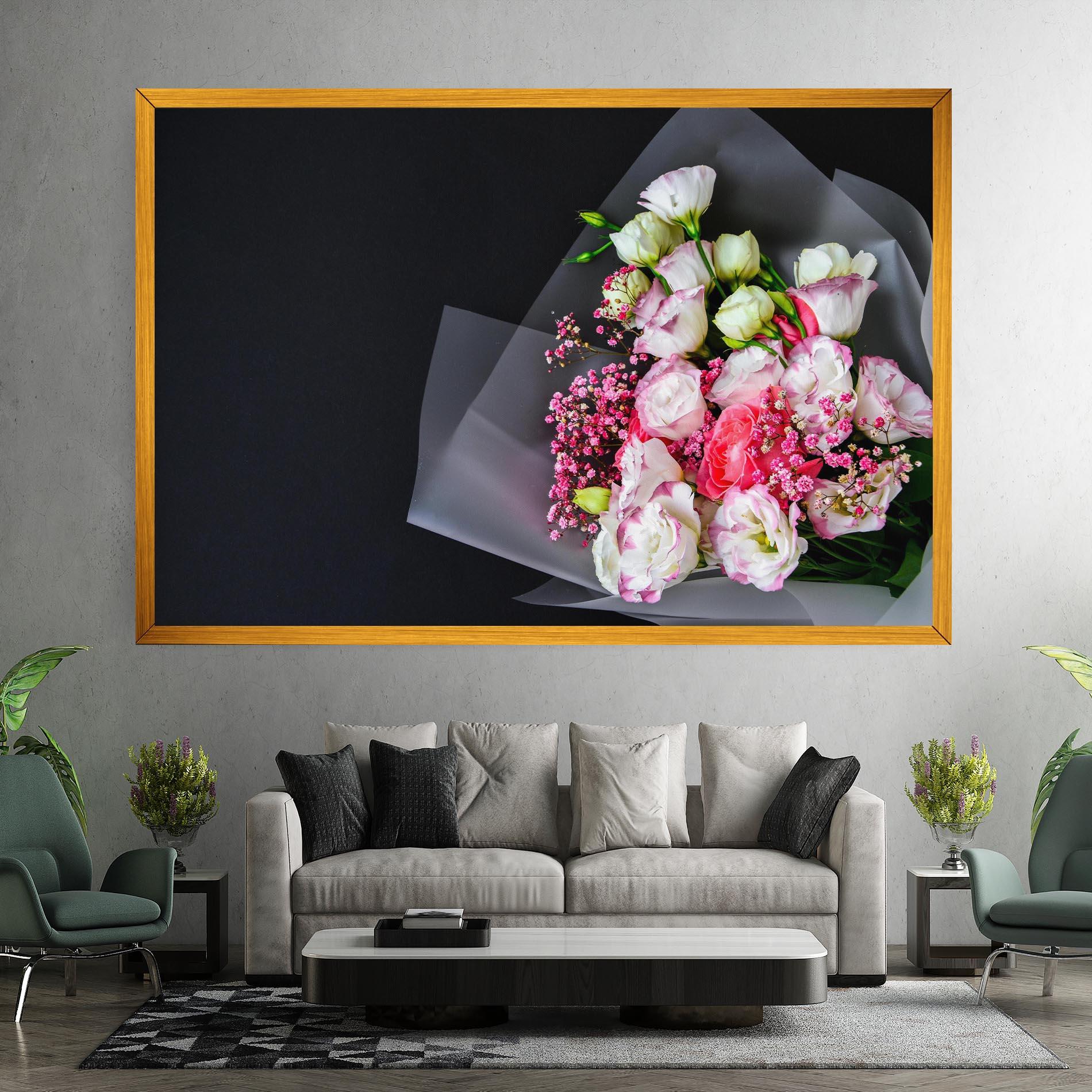Leinwandbild Cute Roses Bouquet mockup 7