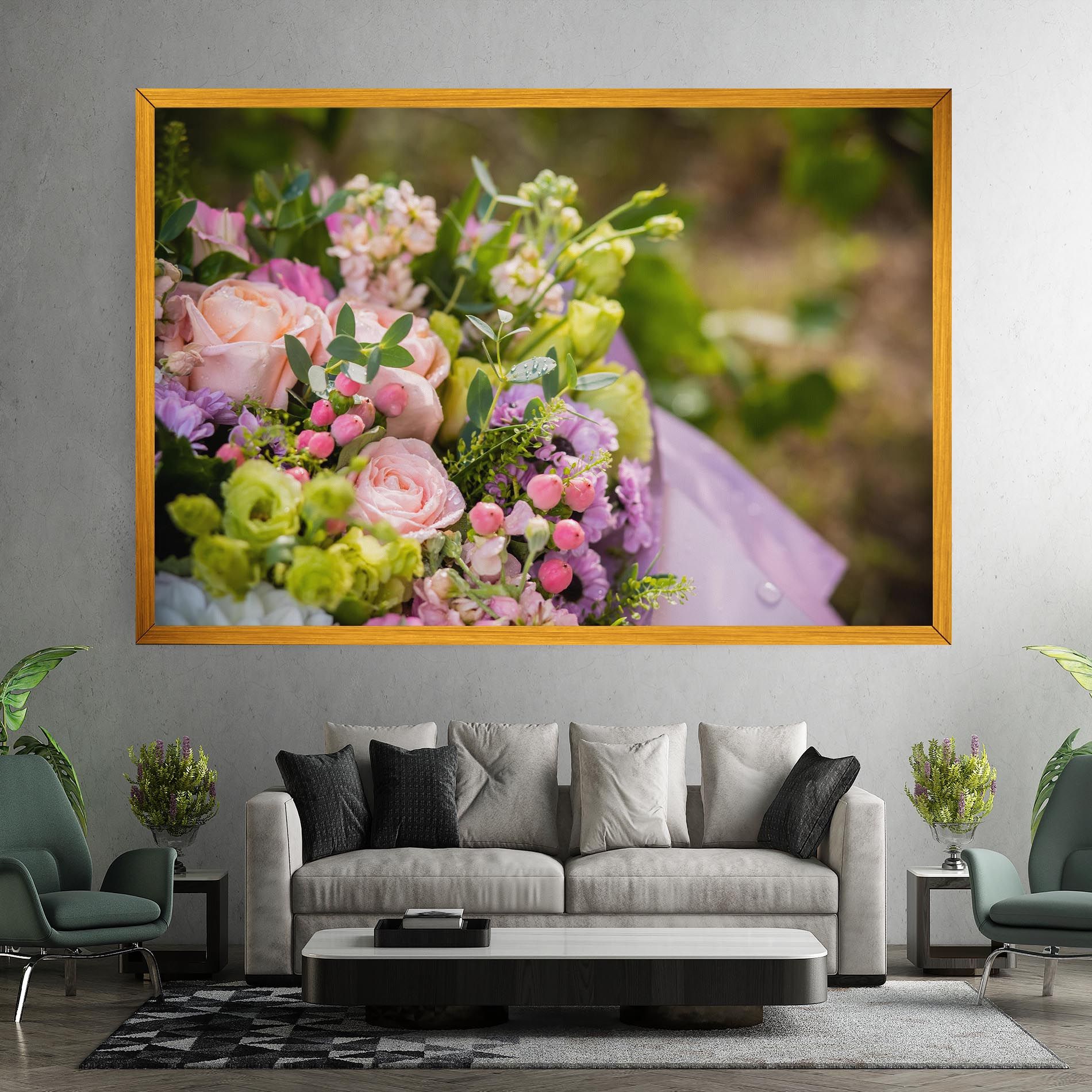 Green Pink Bouquet mockup 7