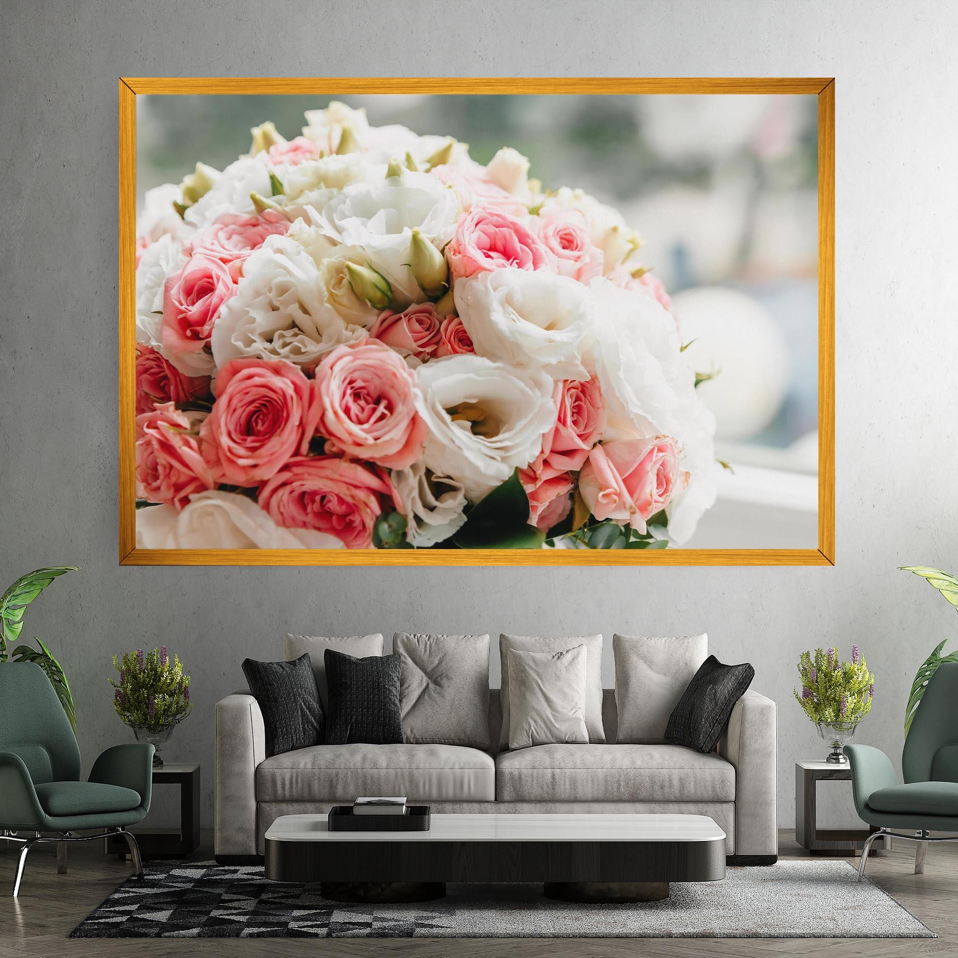 Leinwandbild Pink Beautiful Bouquet mockup 7