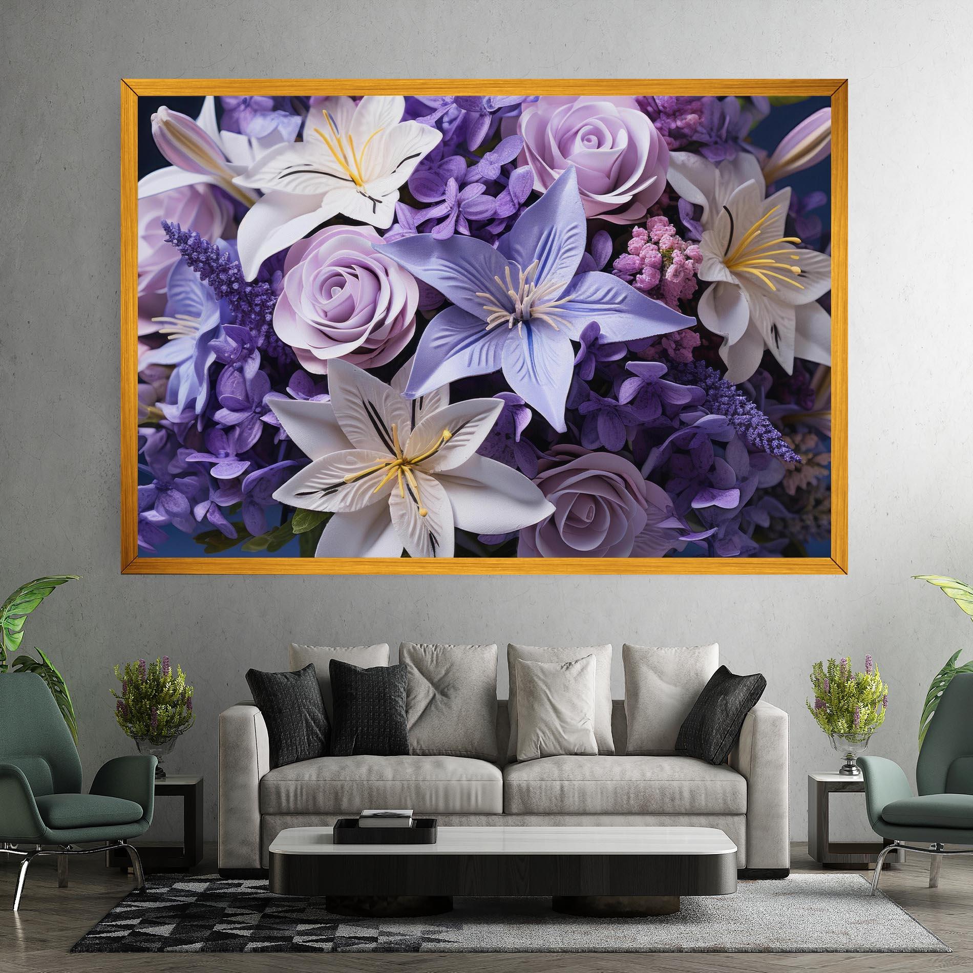 Leinwandbild Purple Cute Bouquet mockup 7