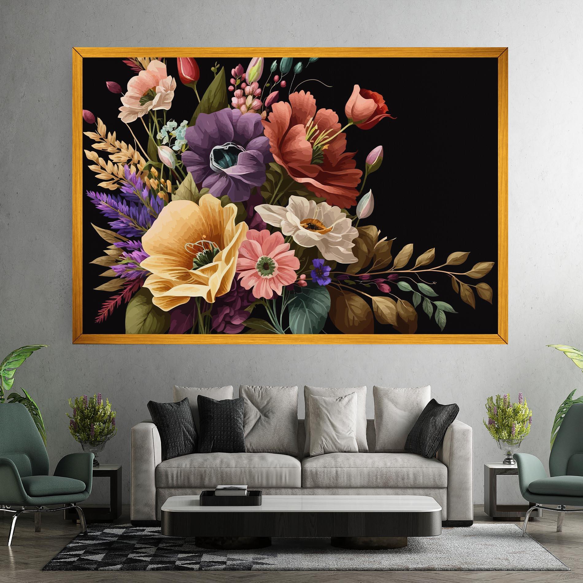 Leinwandbild Vintage Bouquet Art mockup 7