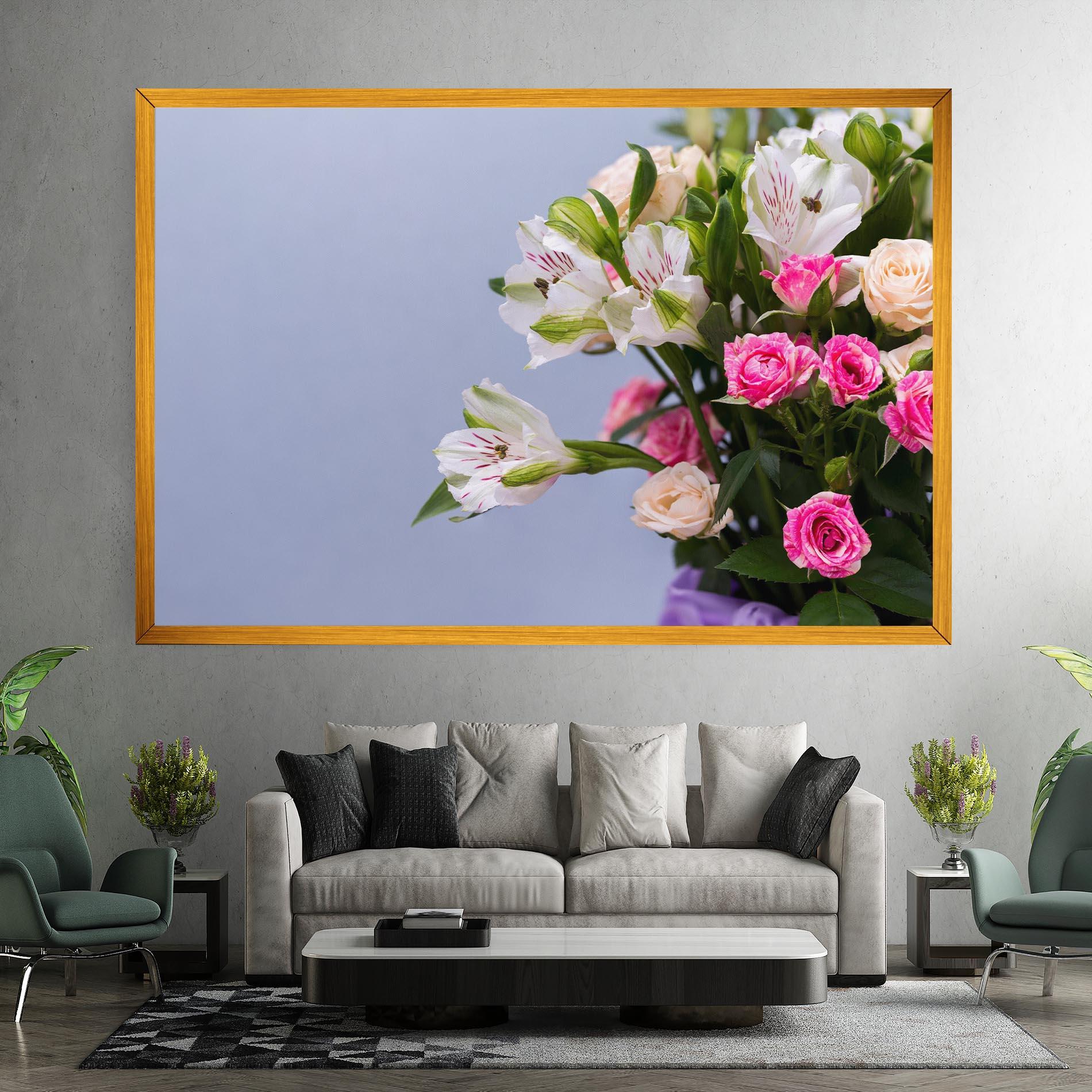 Leinwandbild White Pink Bouquet mockup 7