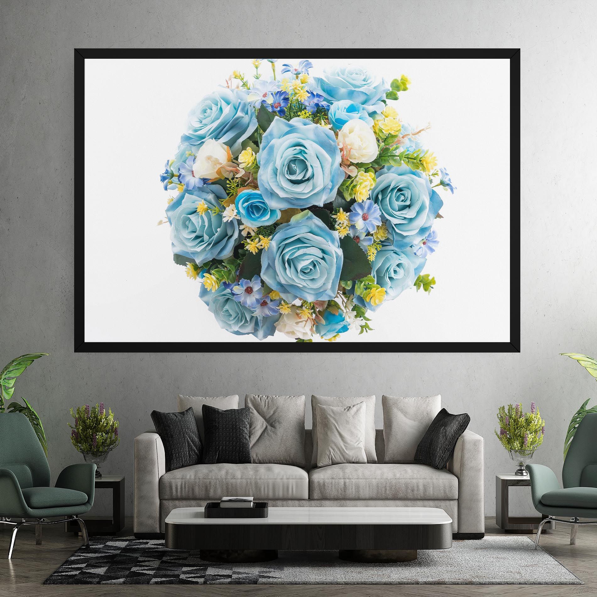 Blue Roses Bouquet mockup 7