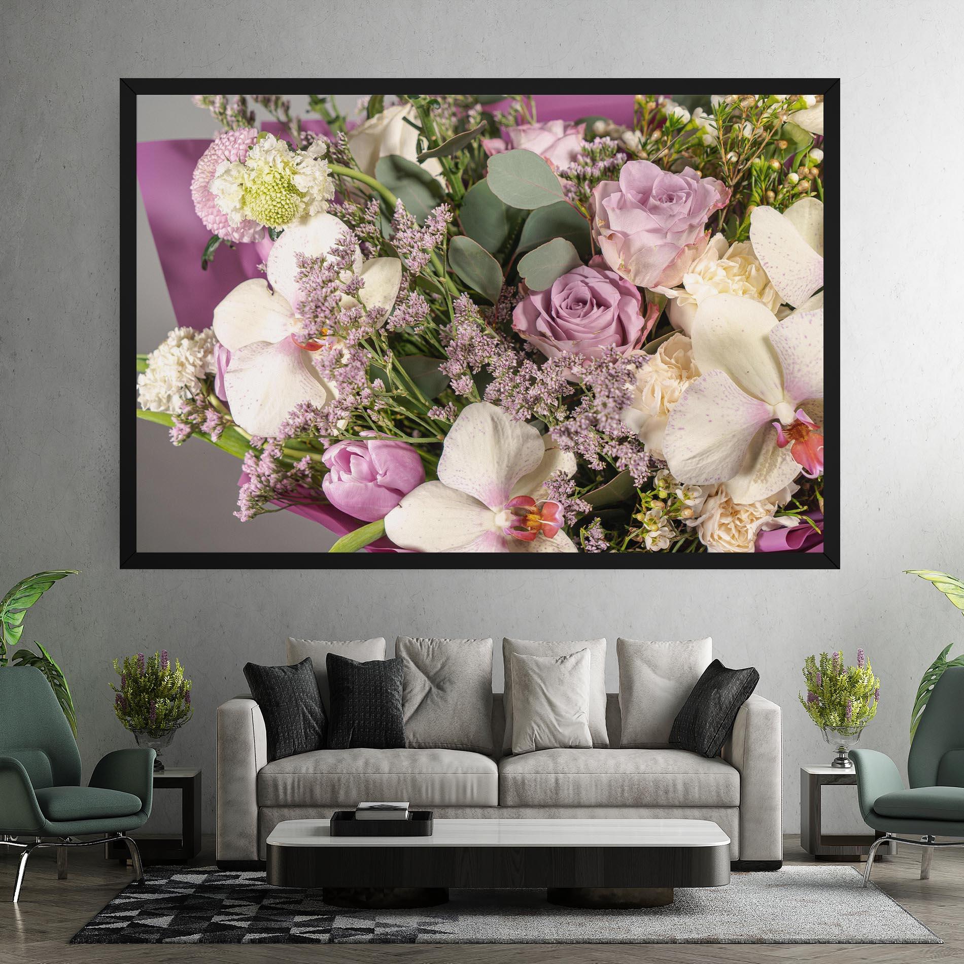 Leinwandbild Cute Purple Bouquet mockup 7