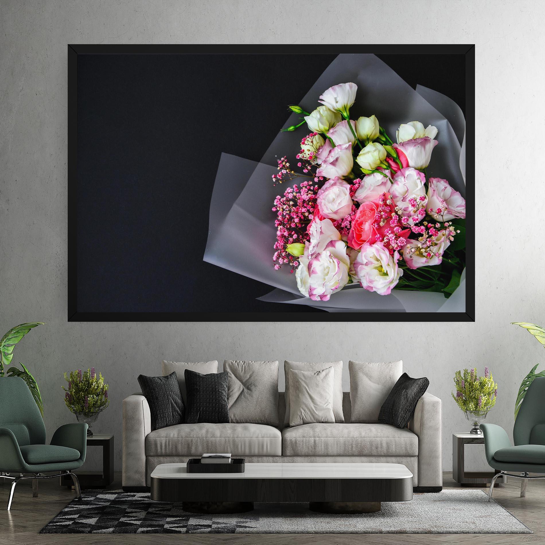 Leinwandbild Cute Roses Bouquet mockup 7