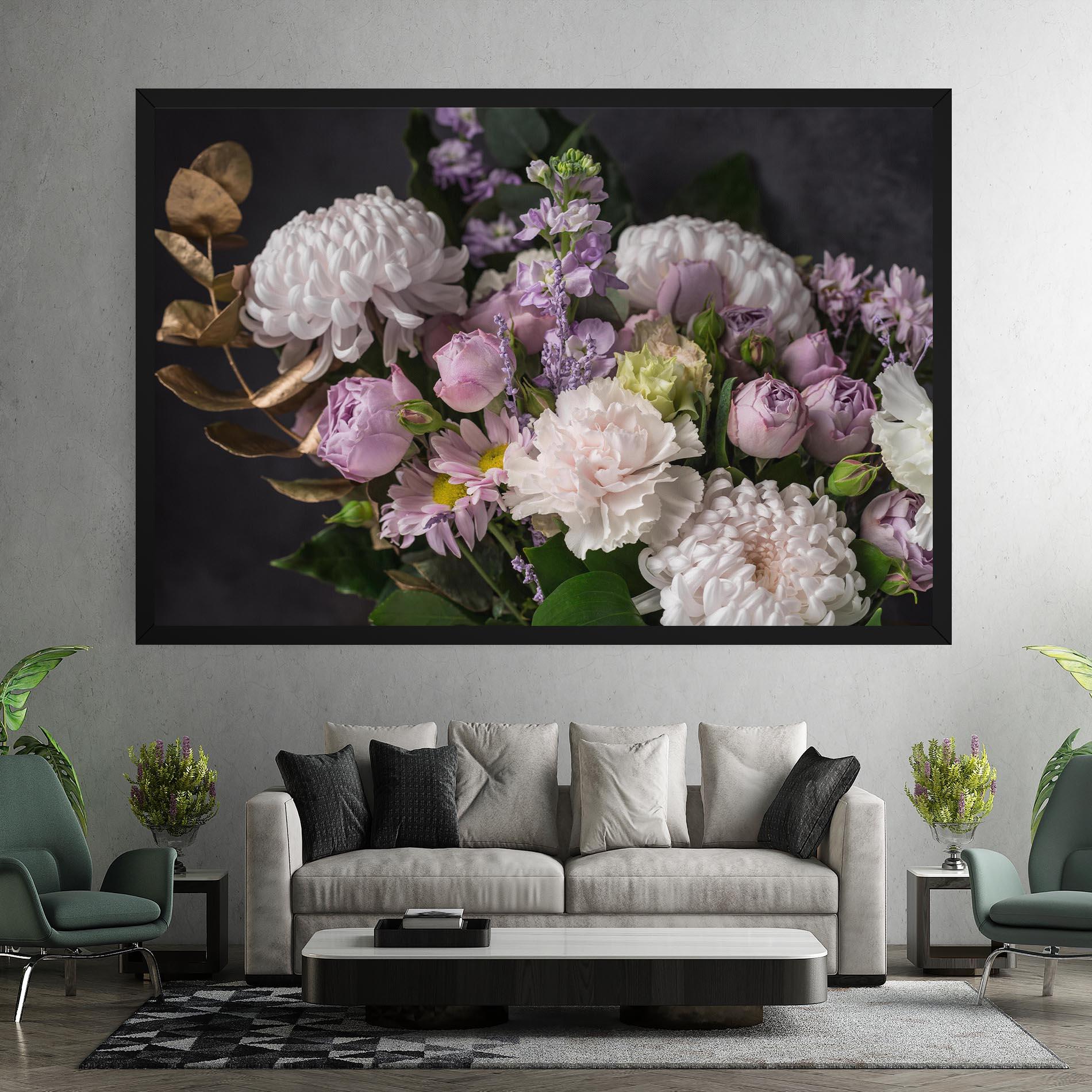 Leinwandbild Pastel Purple Bouquet mockup 7
