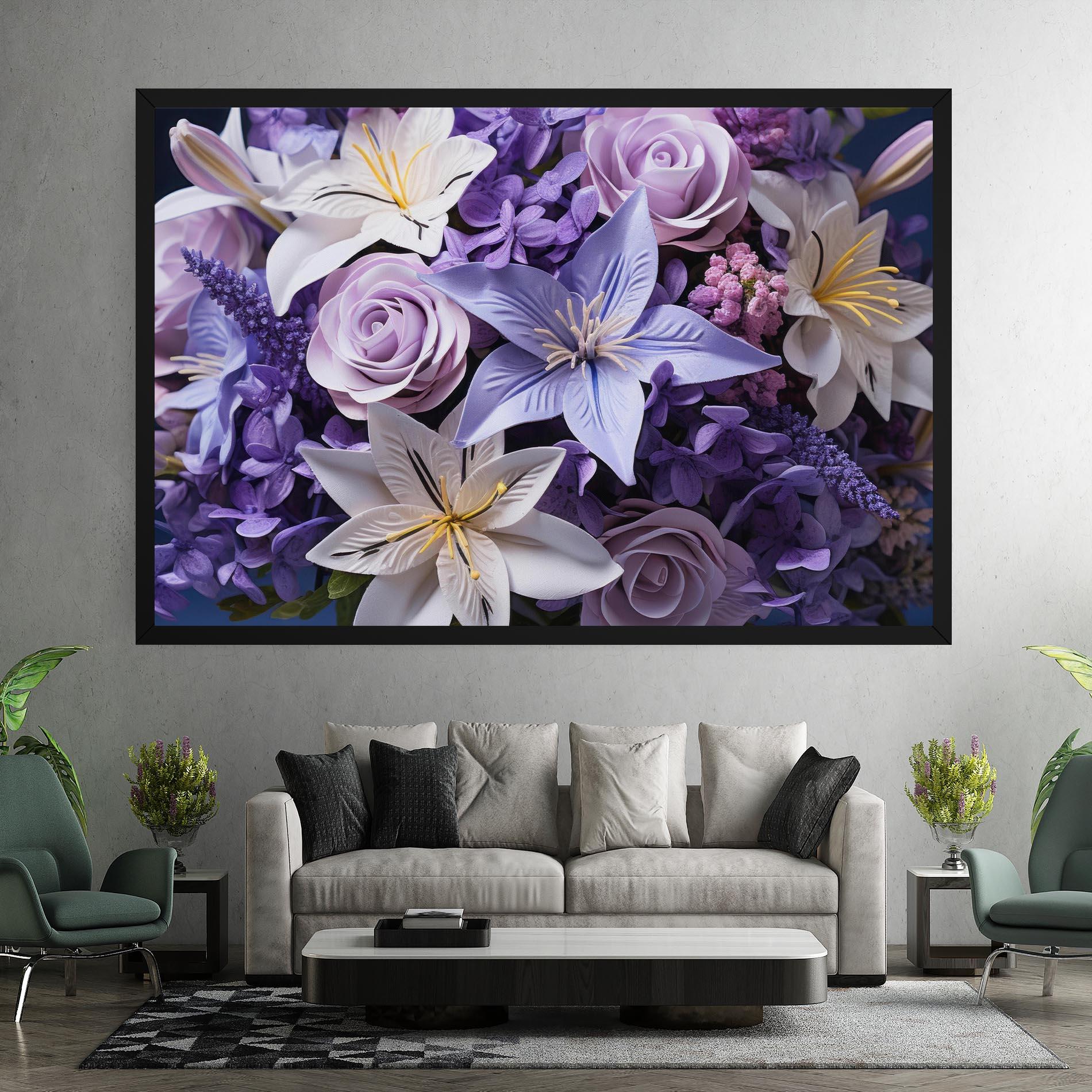 Leinwandbild Purple Cute Bouquet mockup 7