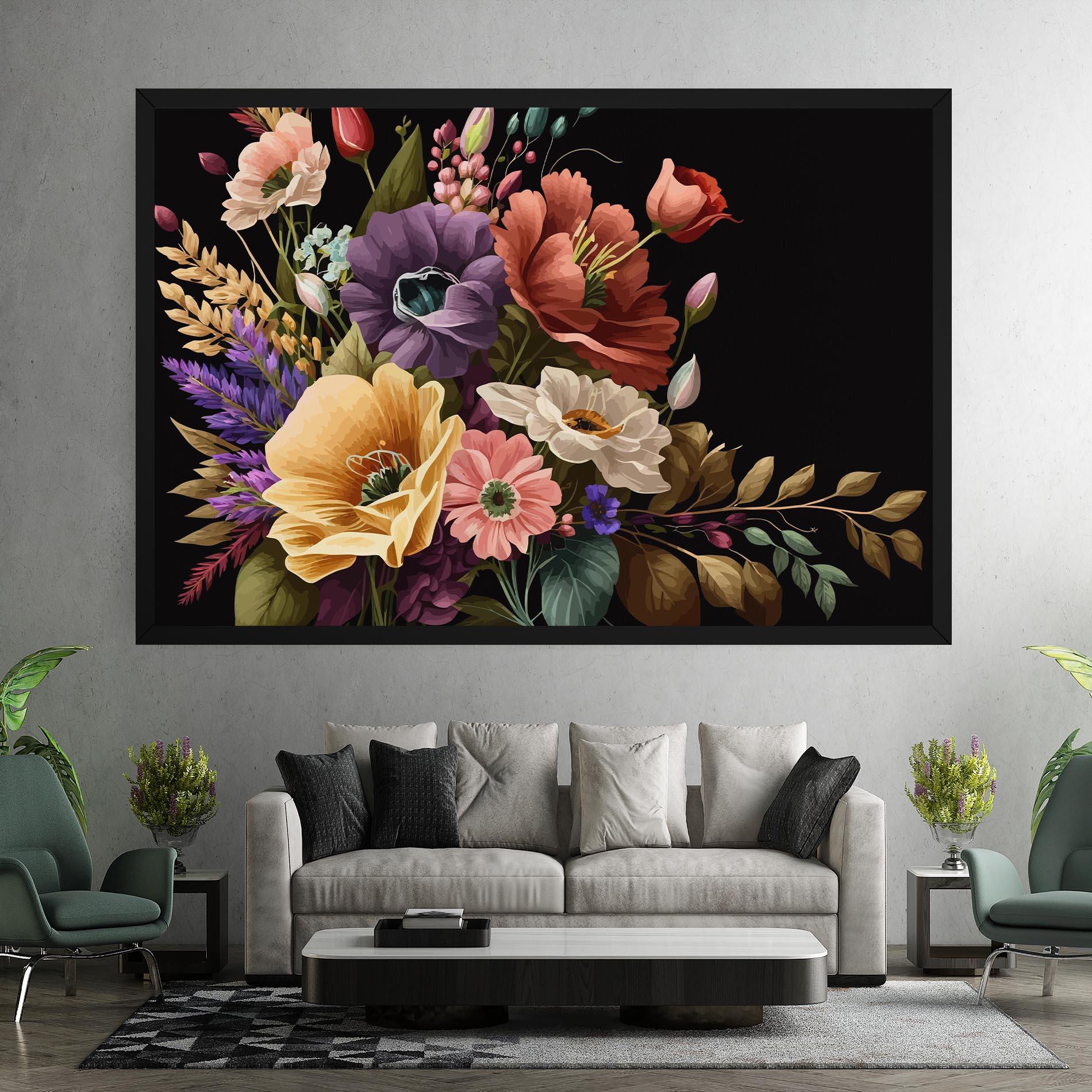 Leinwandbild Vintage Bouquet Art mockup 7