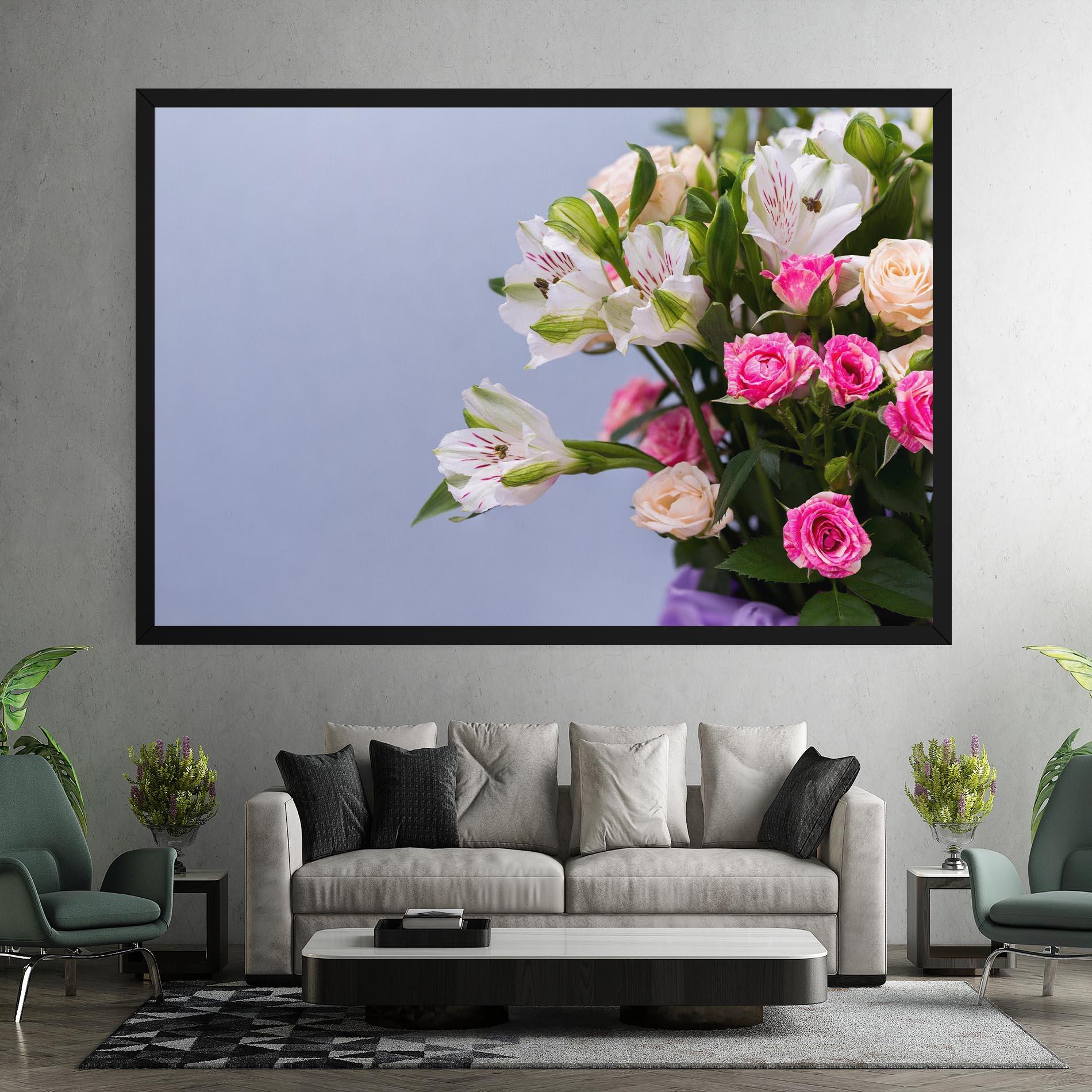 Leinwandbild White Pink Bouquet mockup 7