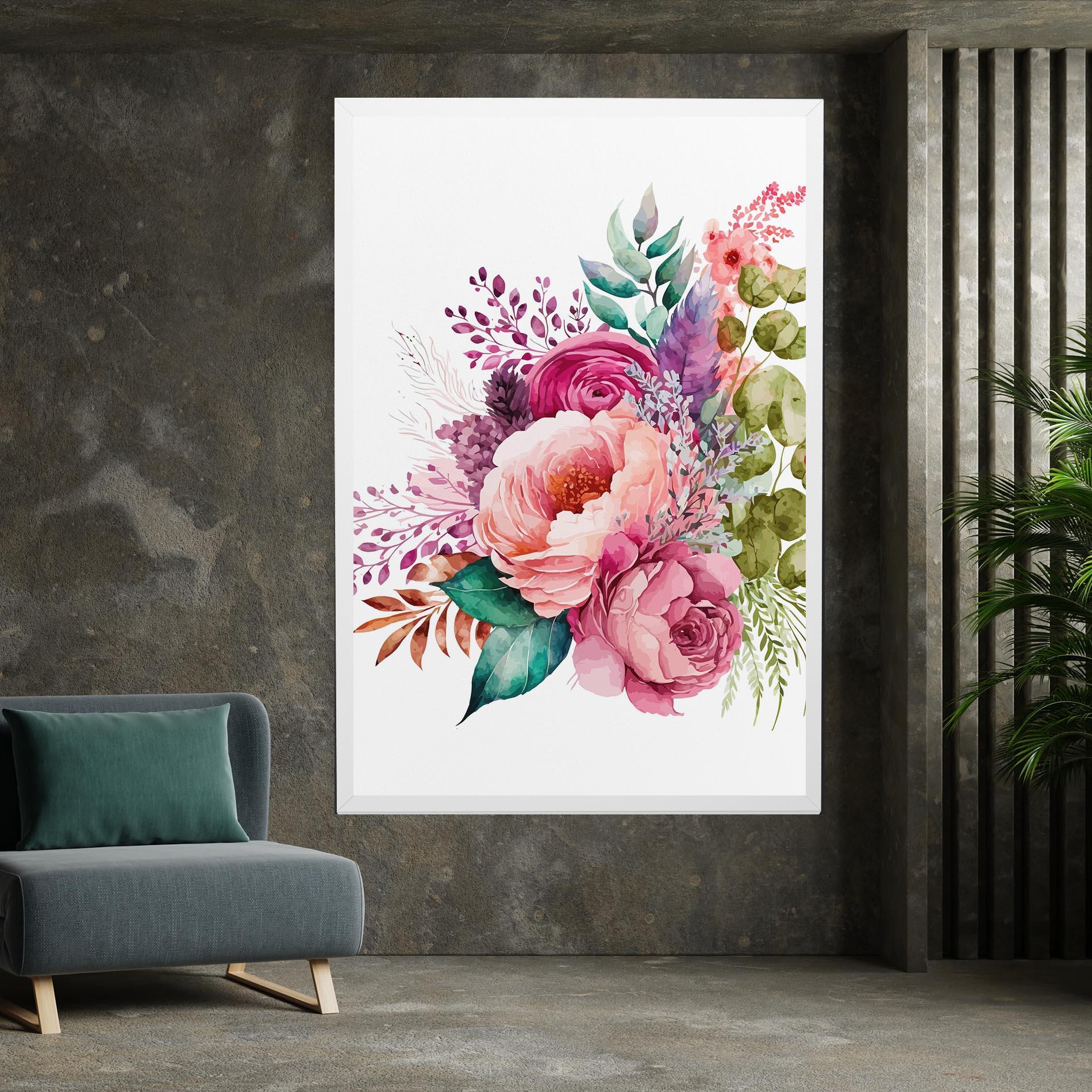 Leinwandbild Bouquet Of Pink Roses mockup 7
