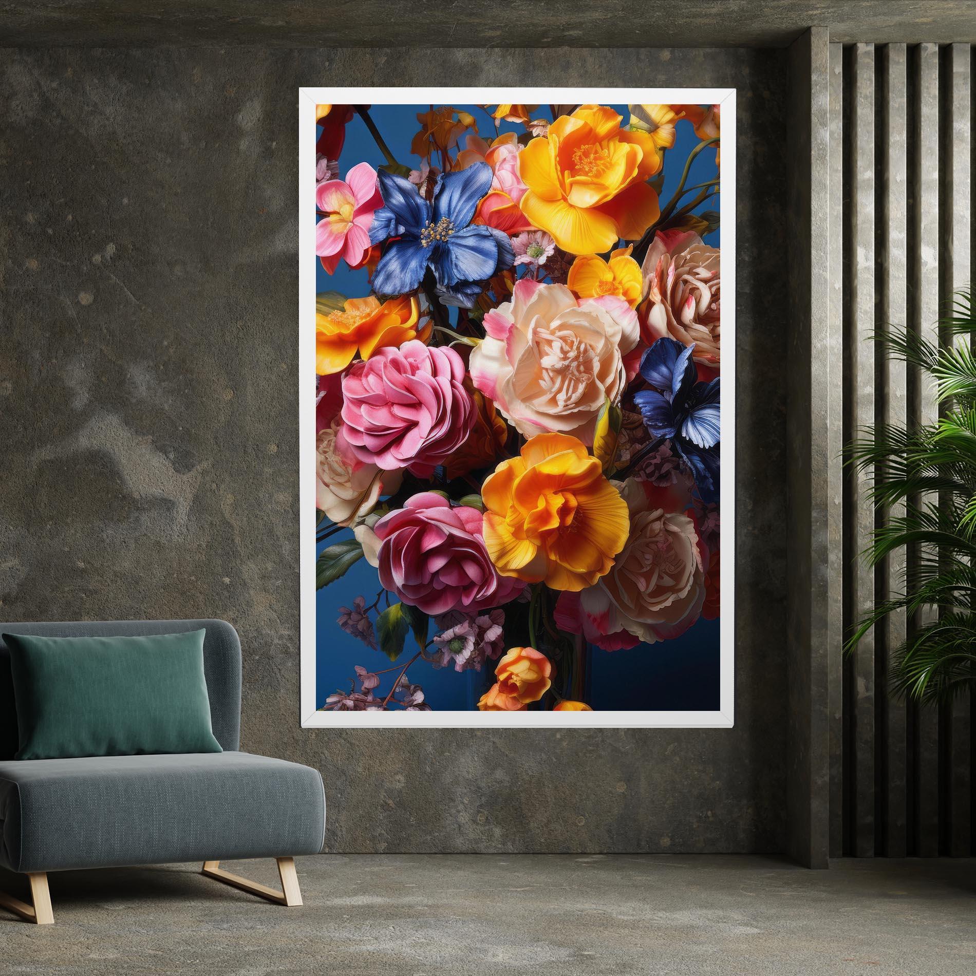 Leinwandbild Colorful Flower Bouquet mockup 7