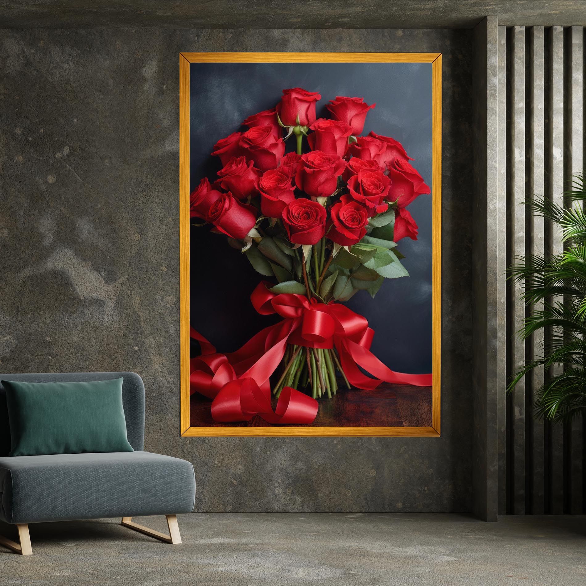 Beautiful Red Roses Bouquet mockup 7