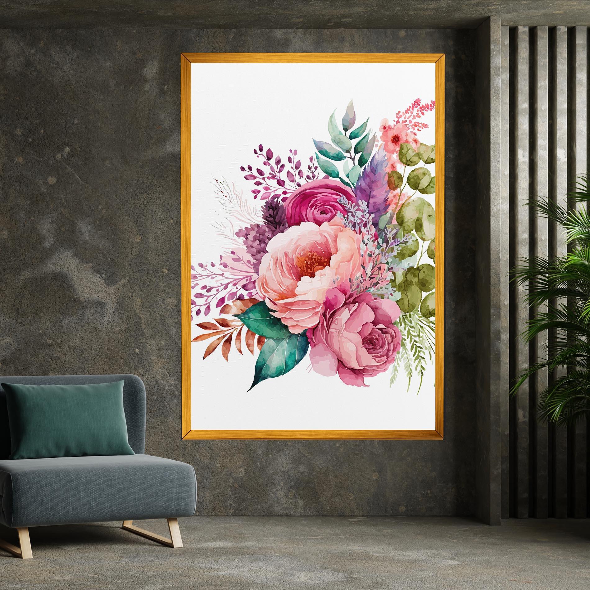 Leinwandbild Bouquet Of Pink Roses mockup 7