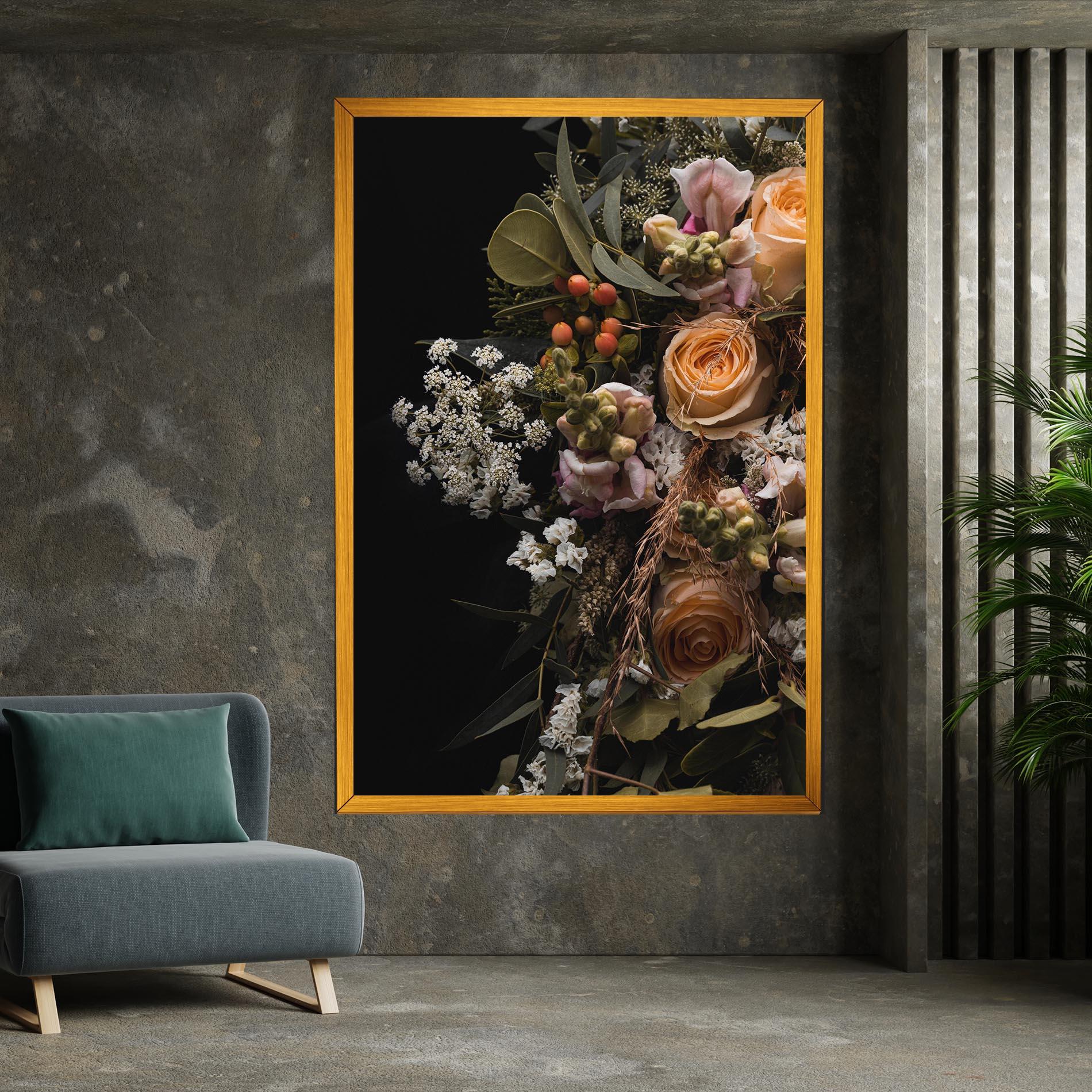 Leinwandbild Dark Flower Bouquet mockup 7
