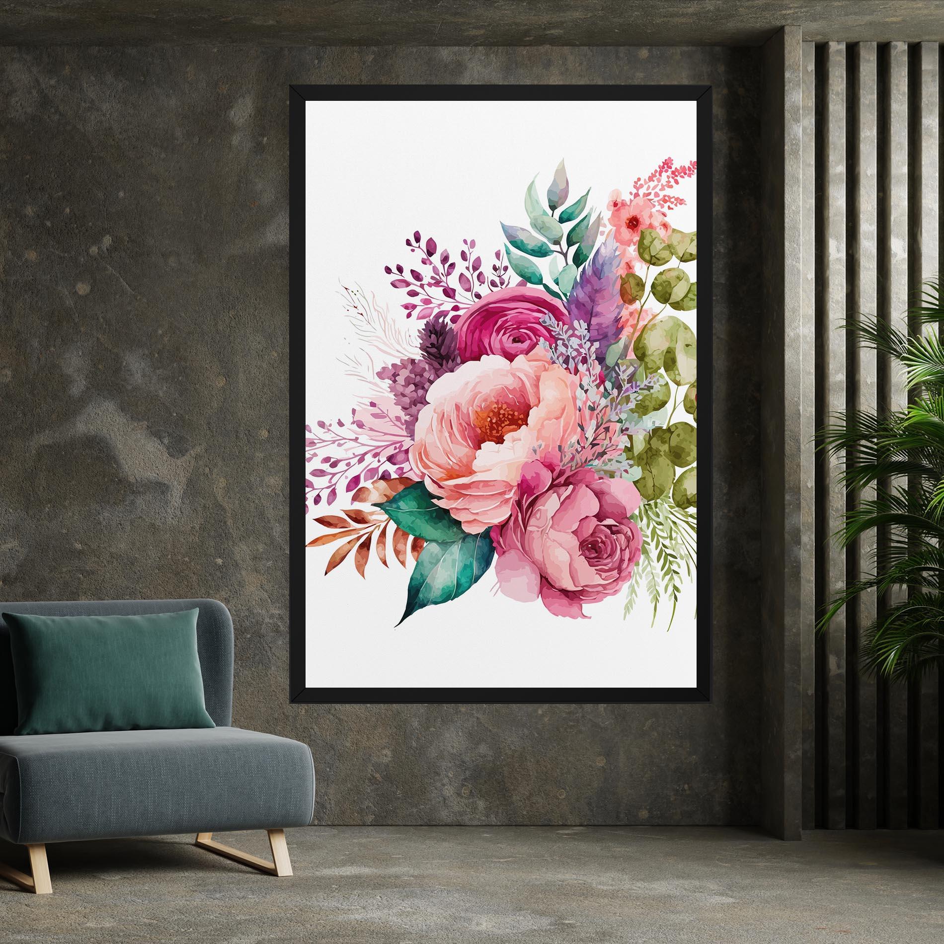 Leinwandbild Bouquet Of Pink Roses mockup 7