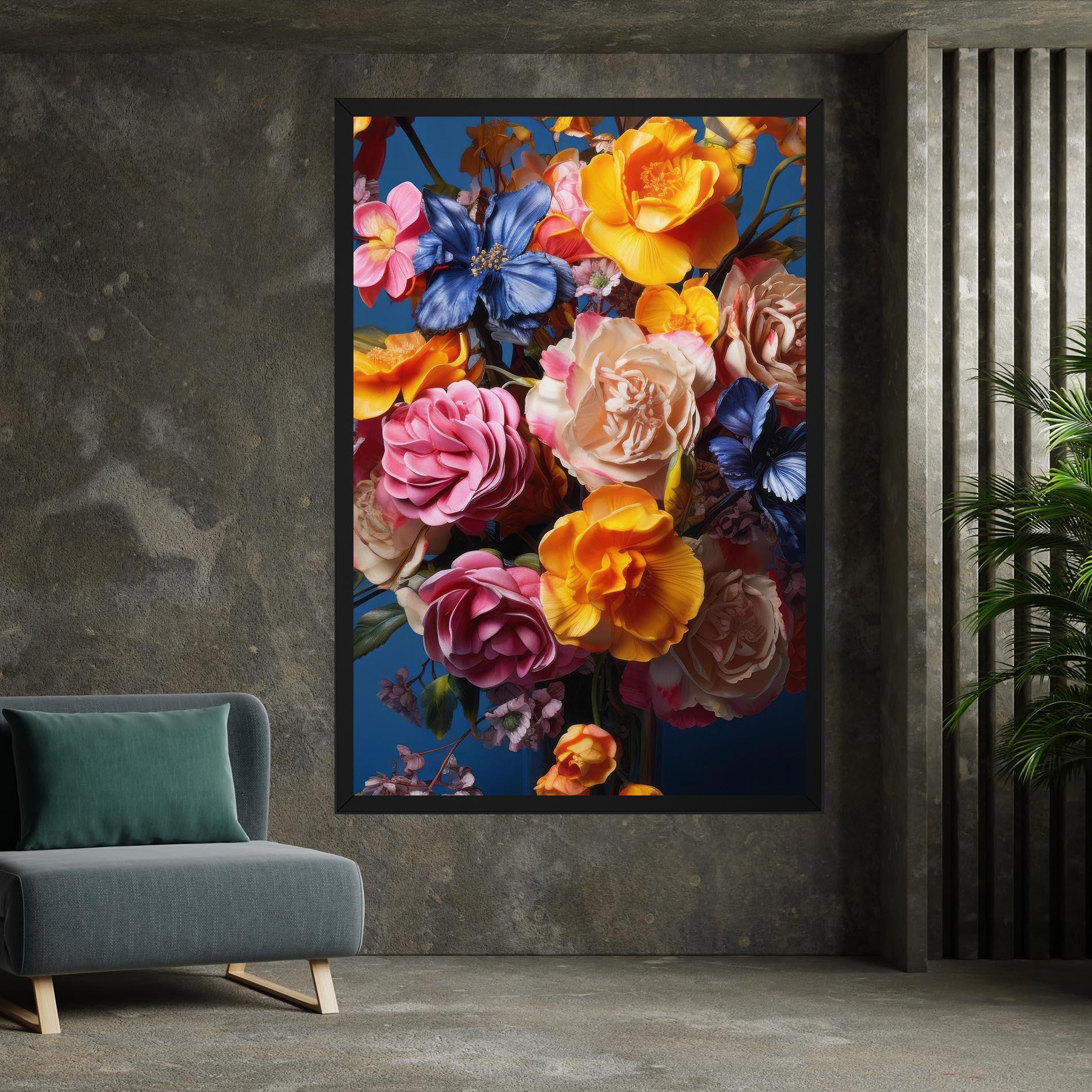 Leinwandbild Colorful Flower Bouquet mockup 7