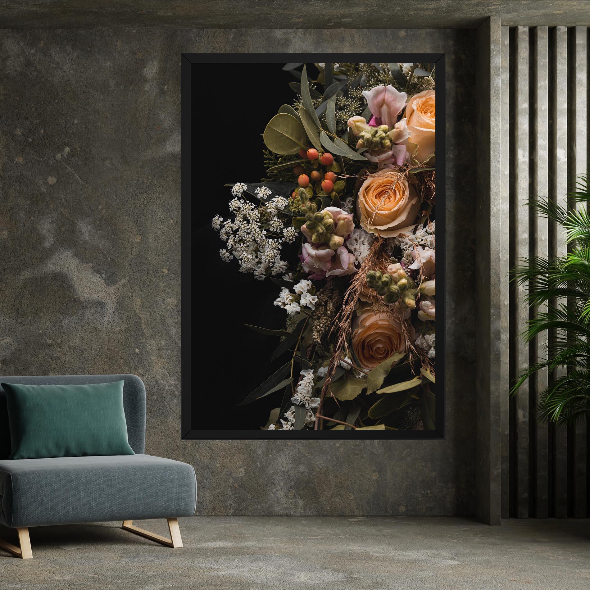 Leinwandbild Dark Flower Bouquet mockup 7