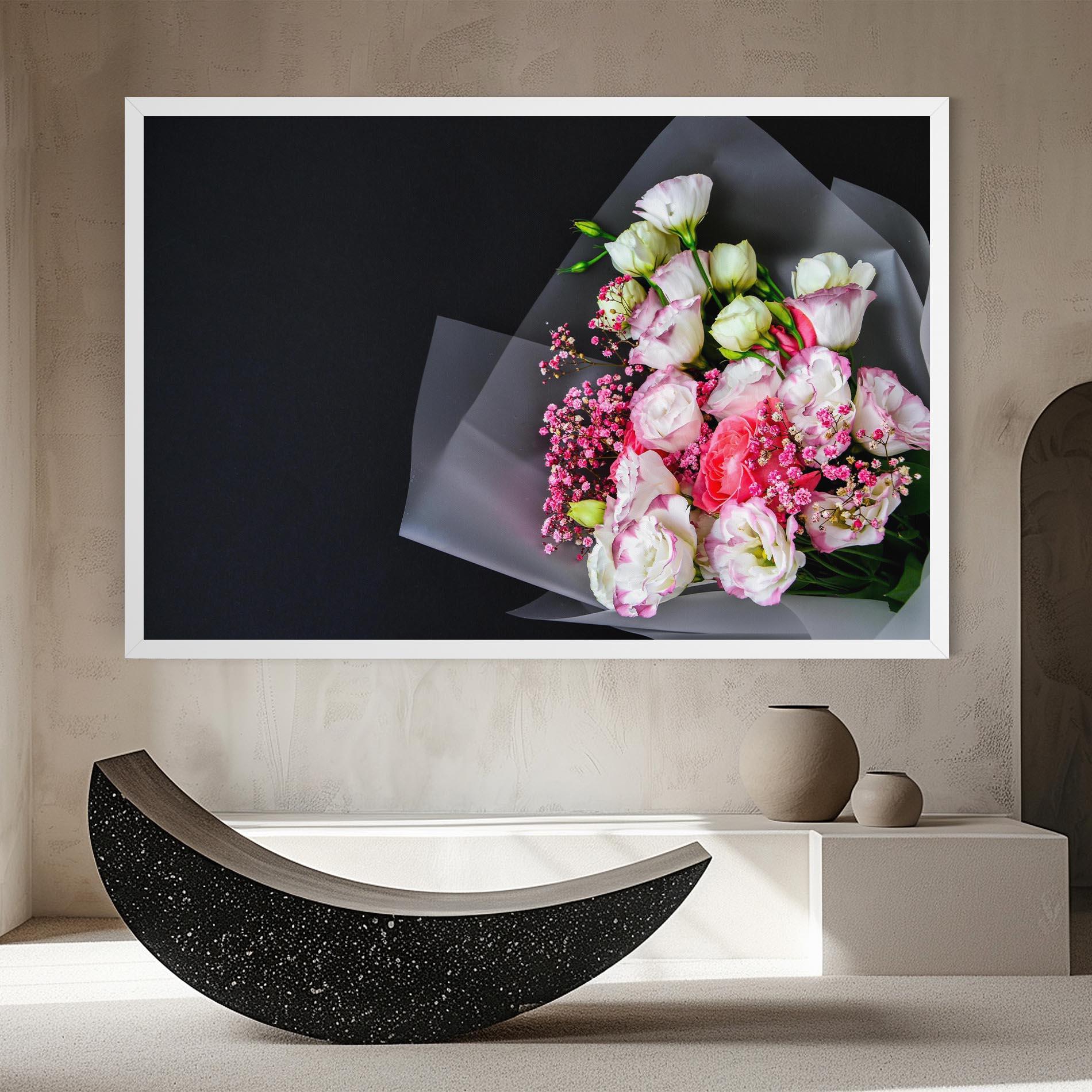 Leinwandbild Cute Roses Bouquet mockup 8