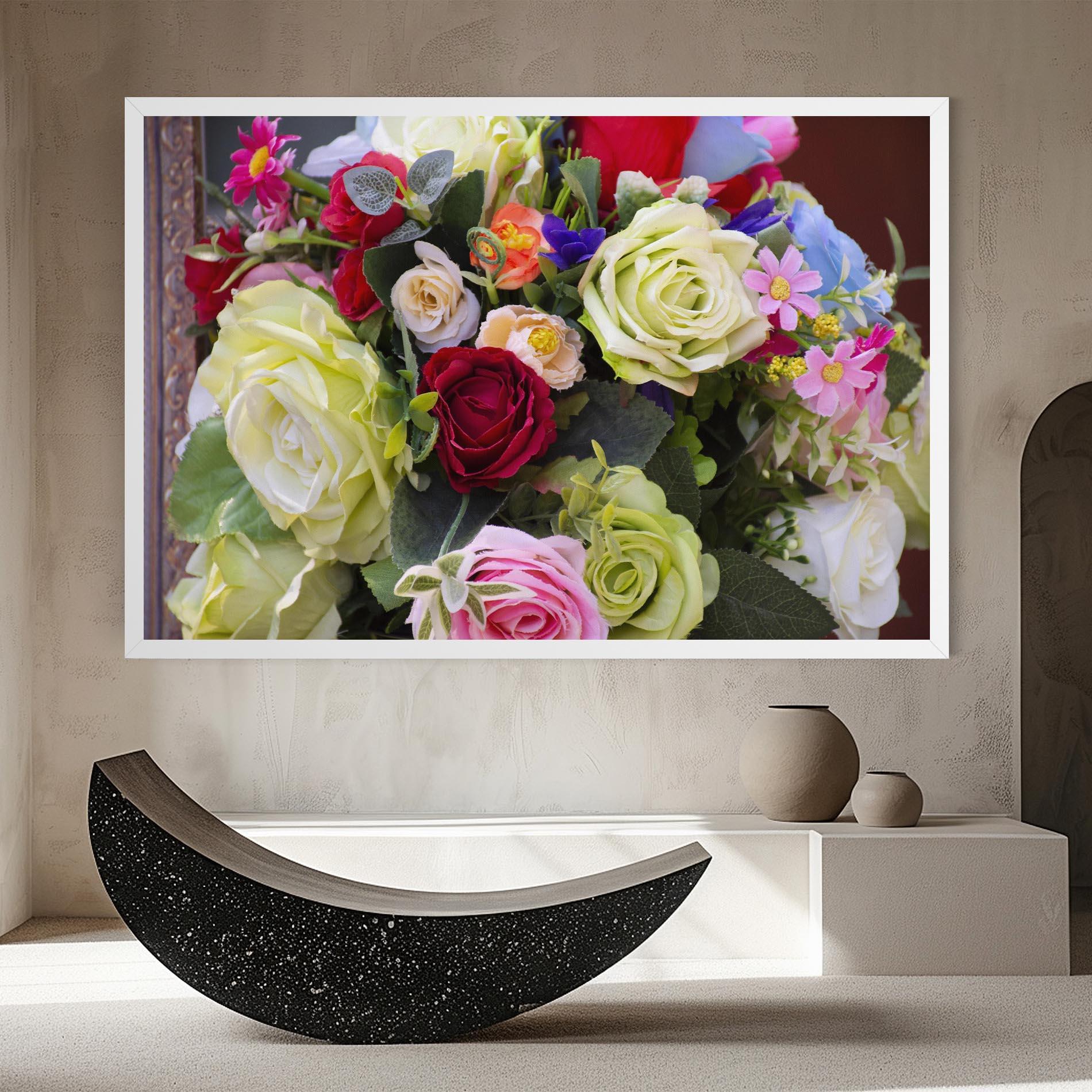 Leinwandbild Mixed Roses Bouquet mockup 8