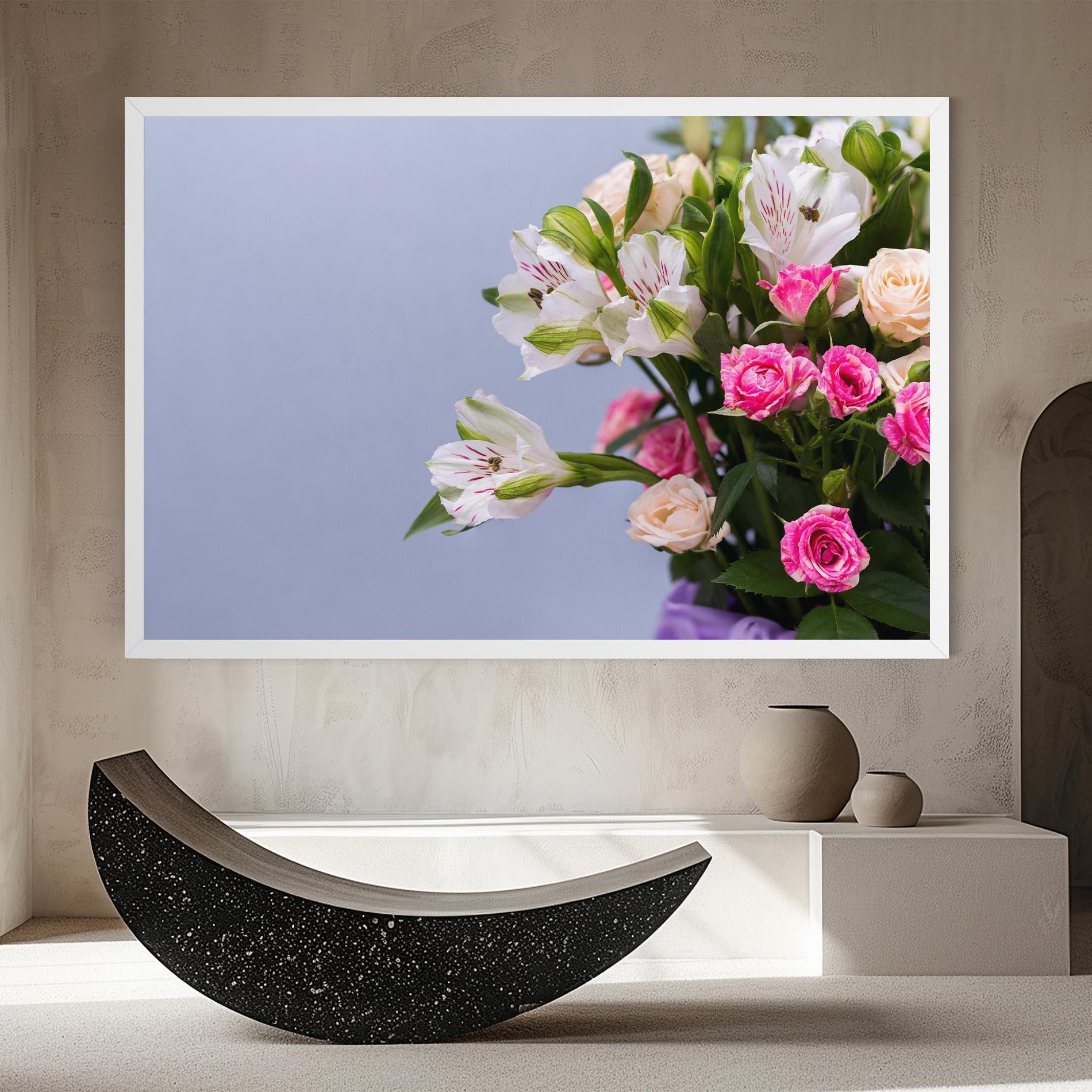 Leinwandbild White Pink Bouquet mockup 8