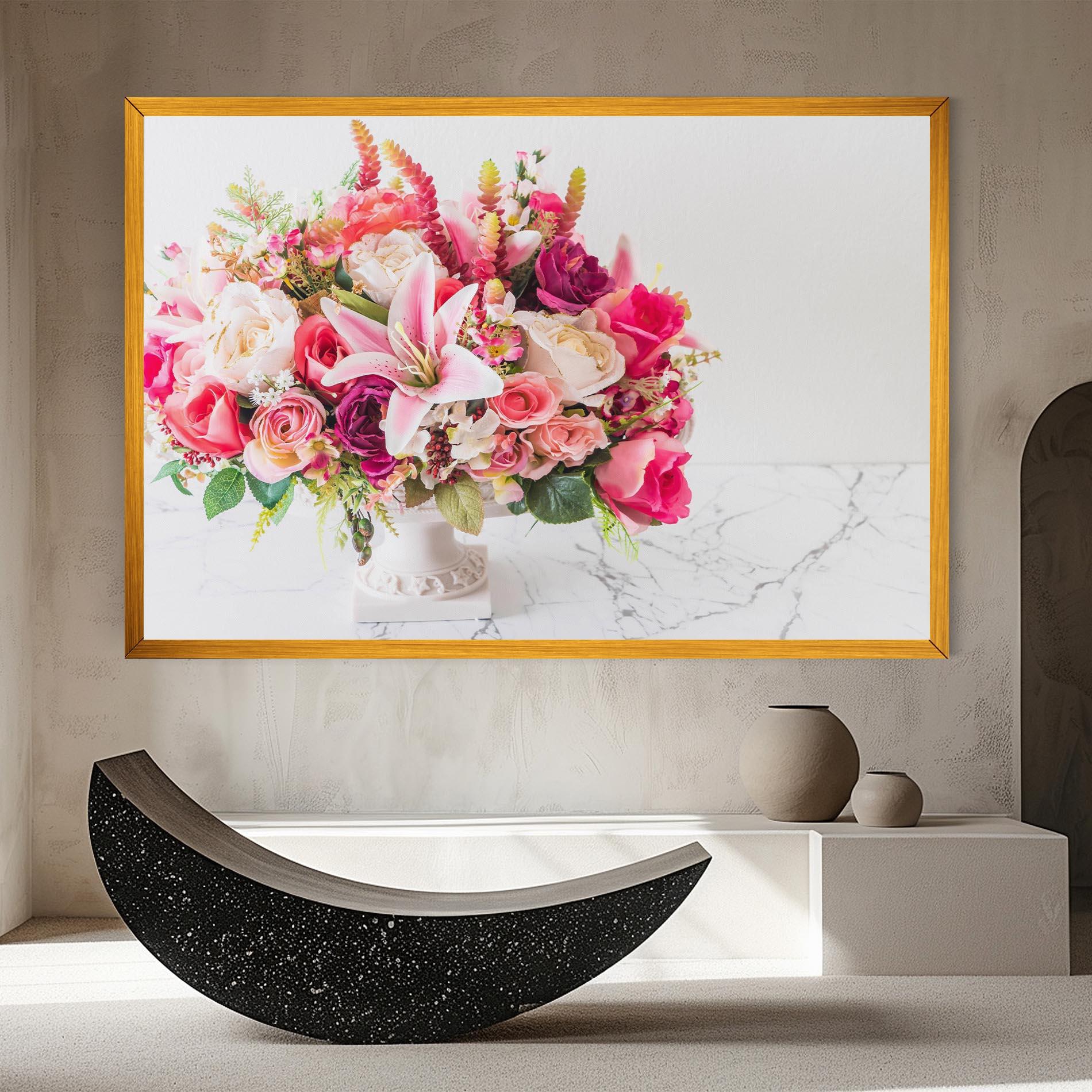 Leinwandbild Bouquet Flowers Vase mockup 8