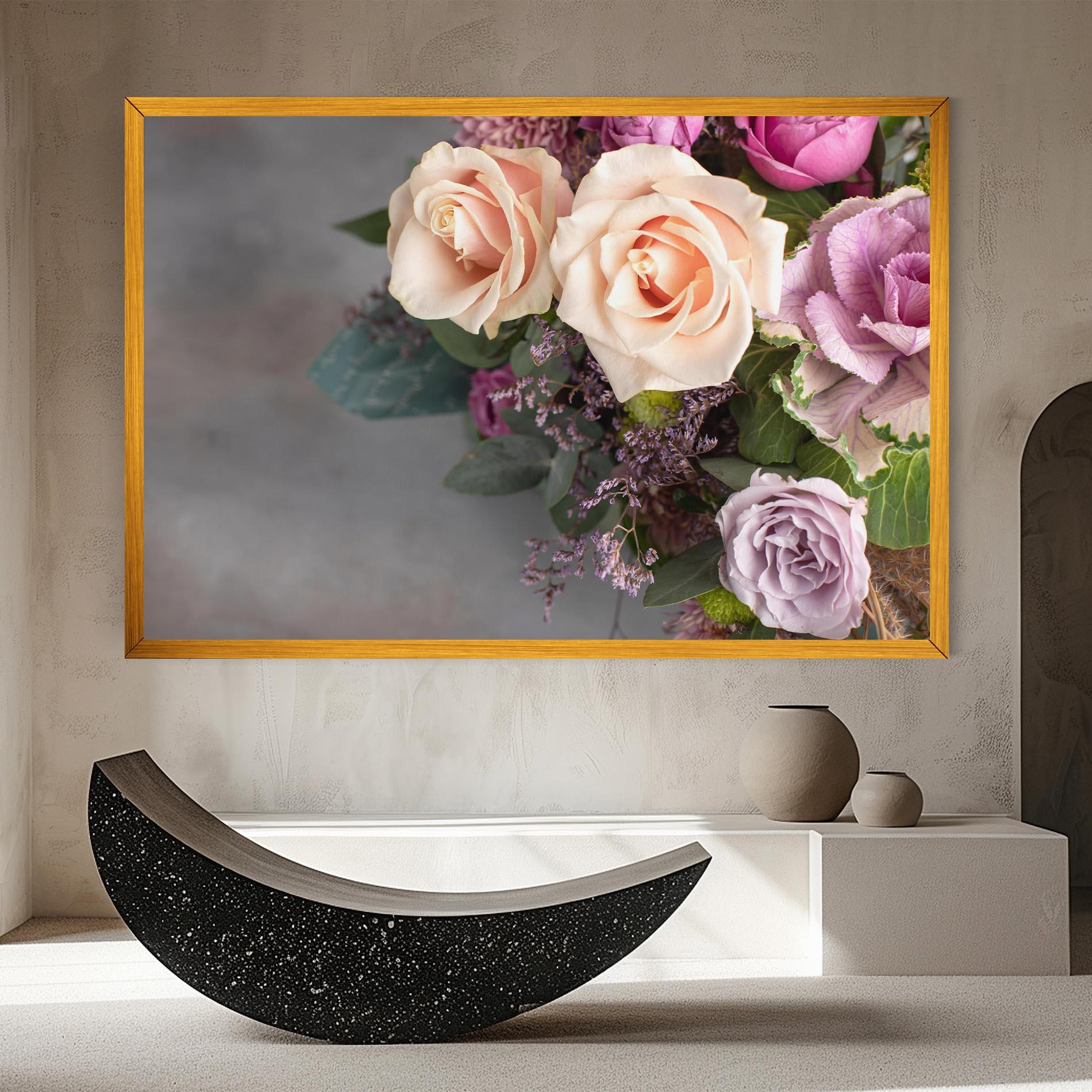 Leinwandbild Cream Purple Bouquet mockup 8